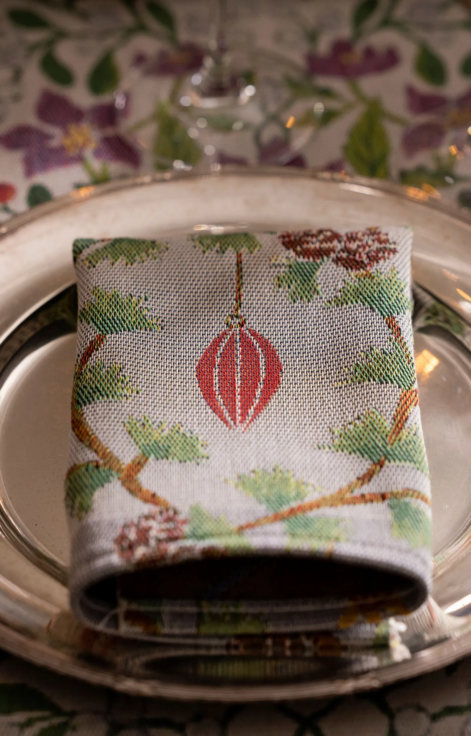 Julefröjd dækkeserviet 35x48 cm, Flerfarvet Ekelund Linneväveri