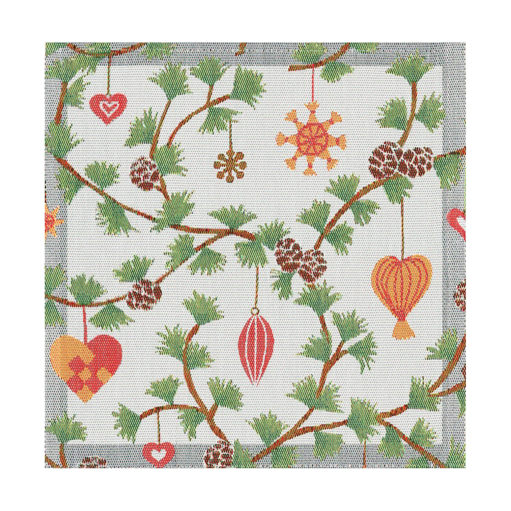 Julefröjd stofserviet 35x35 cm, Flerfarvet Ekelund Linneväveri