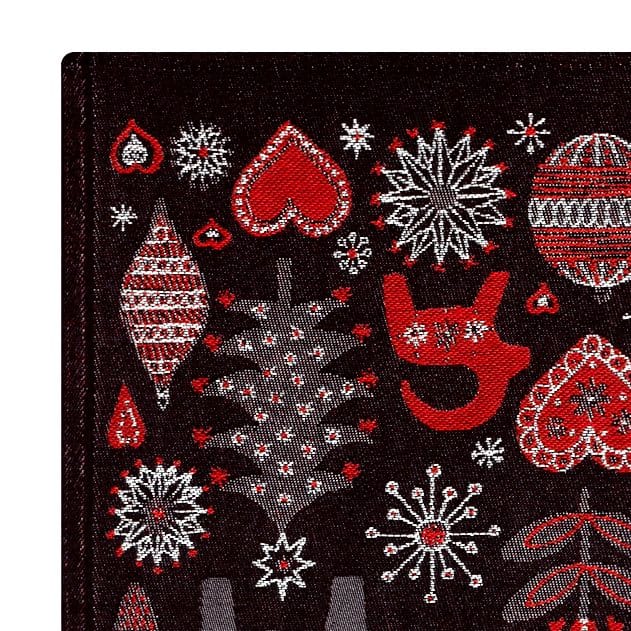 Julnatt løber, sort Ekelund Linneväveri
