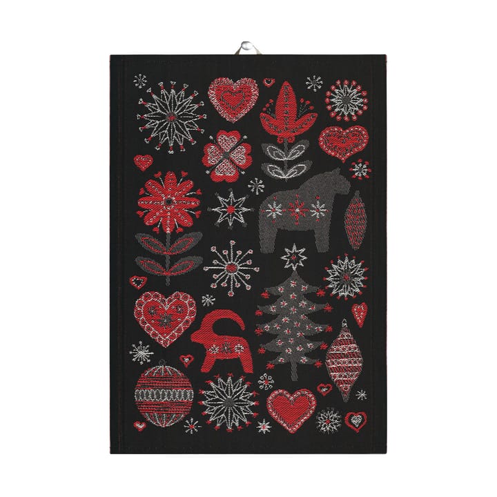 Julnatt viskestykke 35x50 cm - Sort - Ekelund Linneväveri