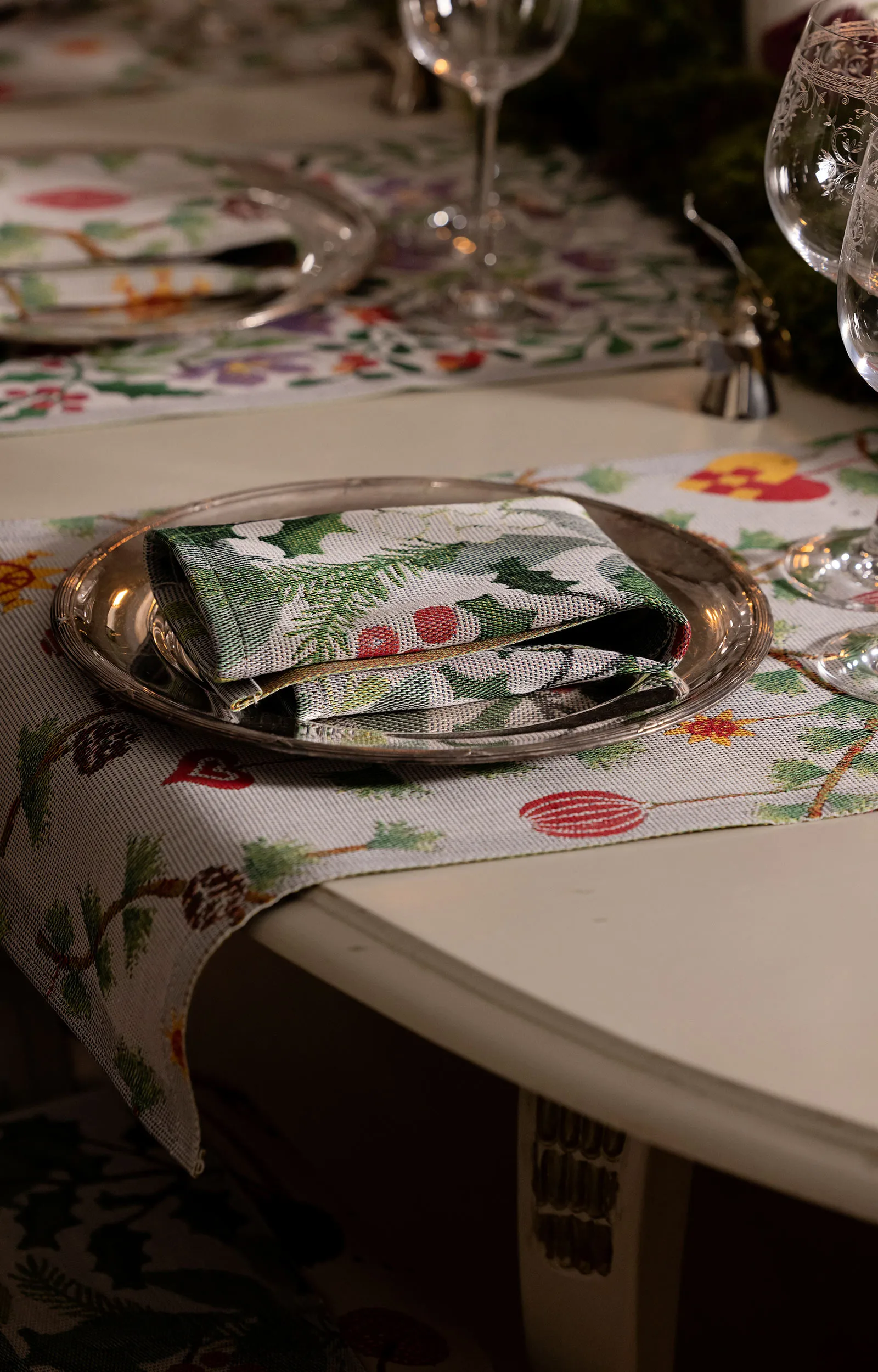 Julnatt viskestykke 35x50 cm, Sort Ekelund Linneväveri