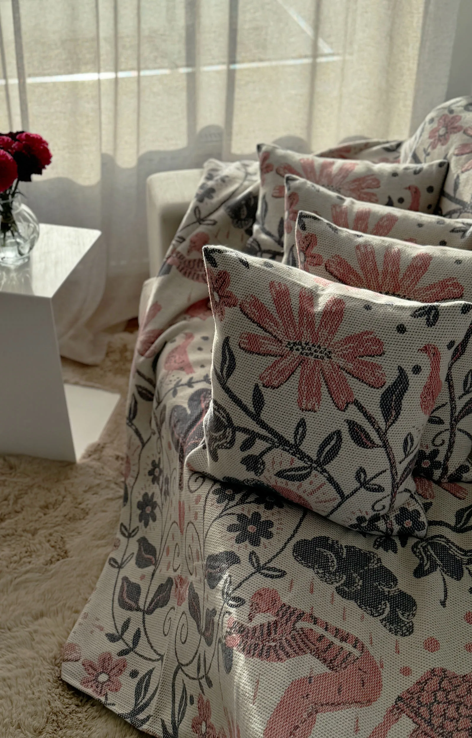 Kärleken pudebetræk 40x40 cm, Flerfarvet Ekelund Linneväveri