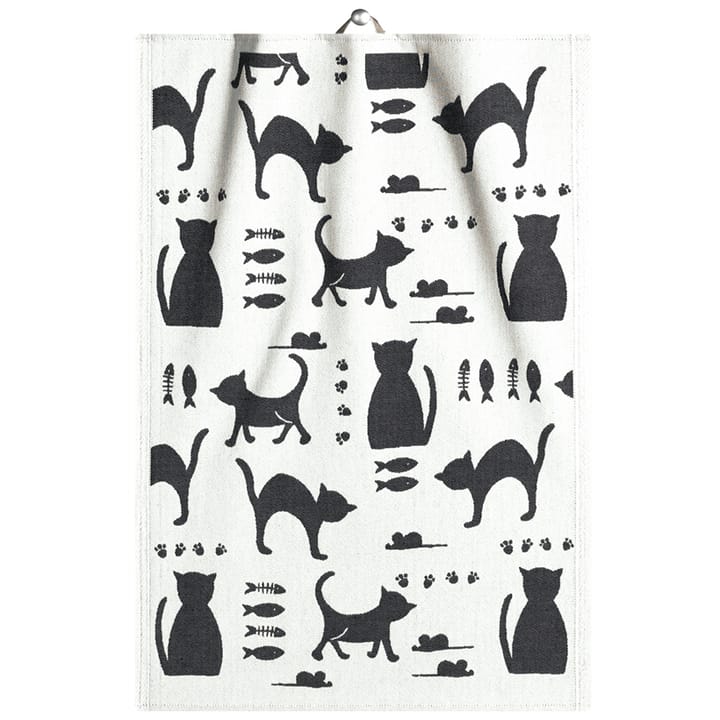 Katteliv viskestykke 48x70 cm, Grå Ekelund Linneväveri