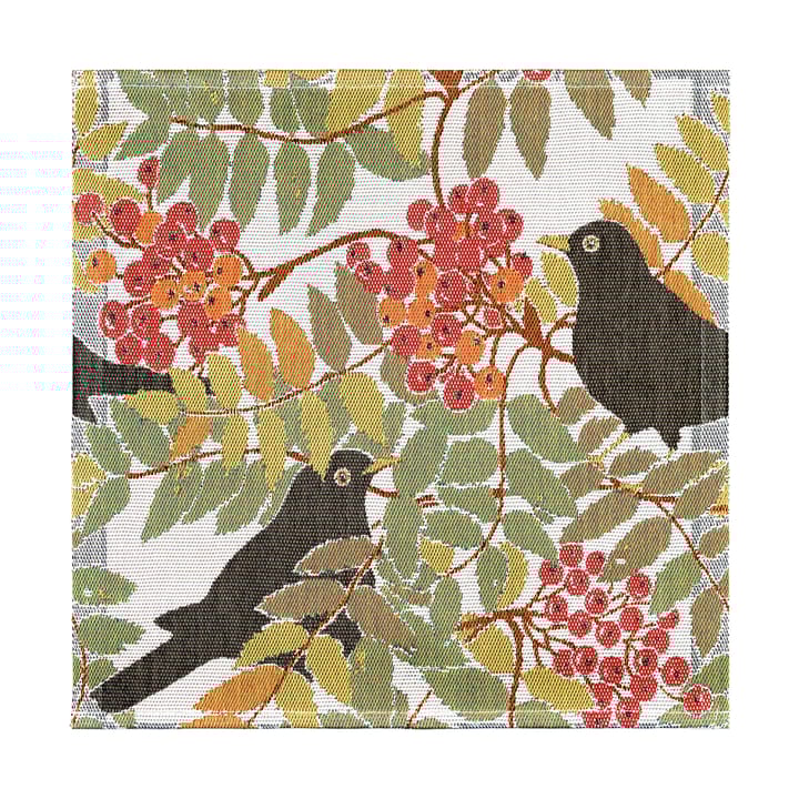 Koltrast stofserviet 35x35 cm - Flerfarvet - Ekelund Linneväveri