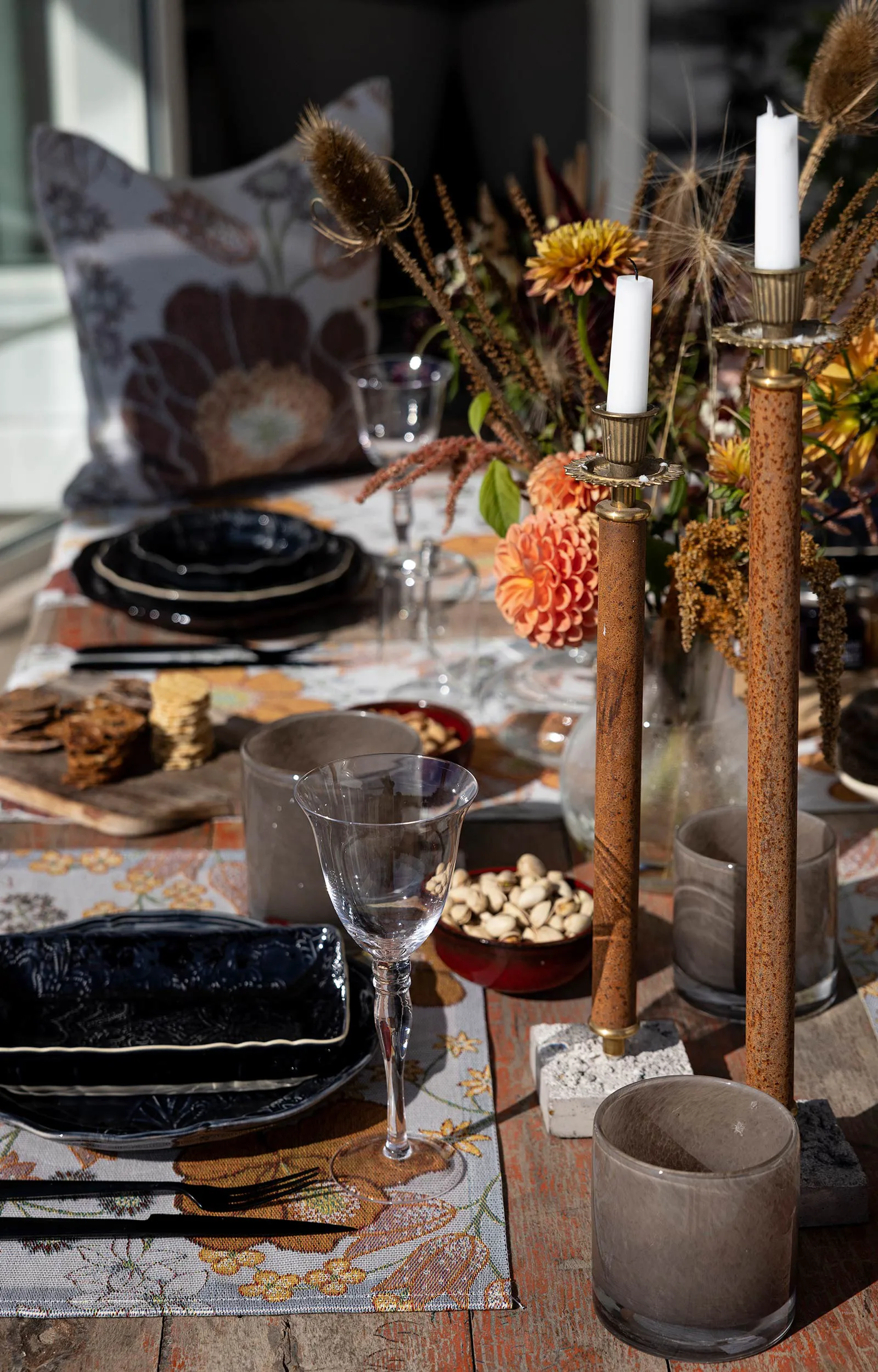 Kvällsblom pudebetræk 40x40 cm, Flerfarvet Ekelund Linneväveri