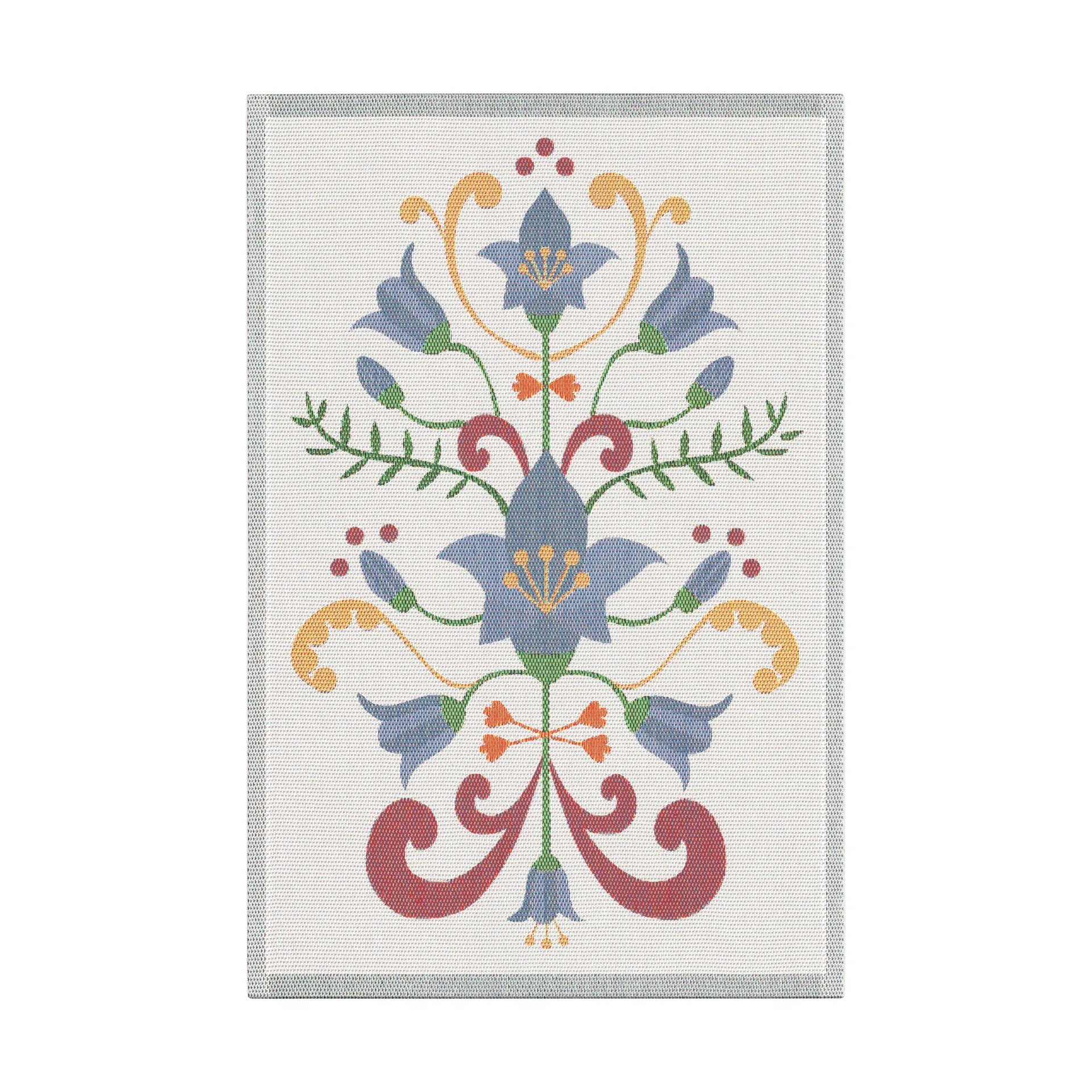 Lindas blåklocka viskestykke 40x60 cm, Blå-grå Ekelund Linneväveri