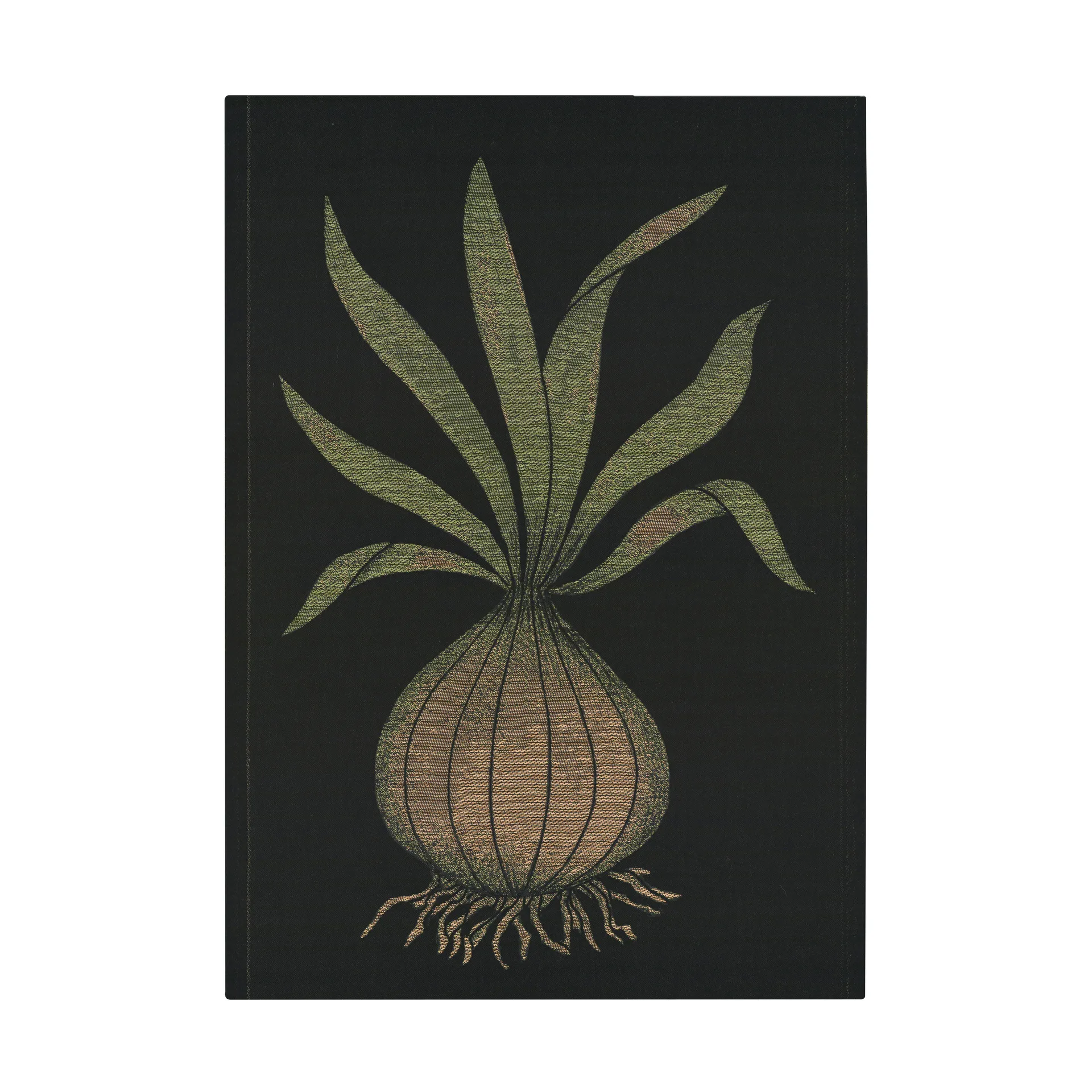 Lök viskestykke 48x70 cm, Sort-mørkegul Ekelund Linneväveri