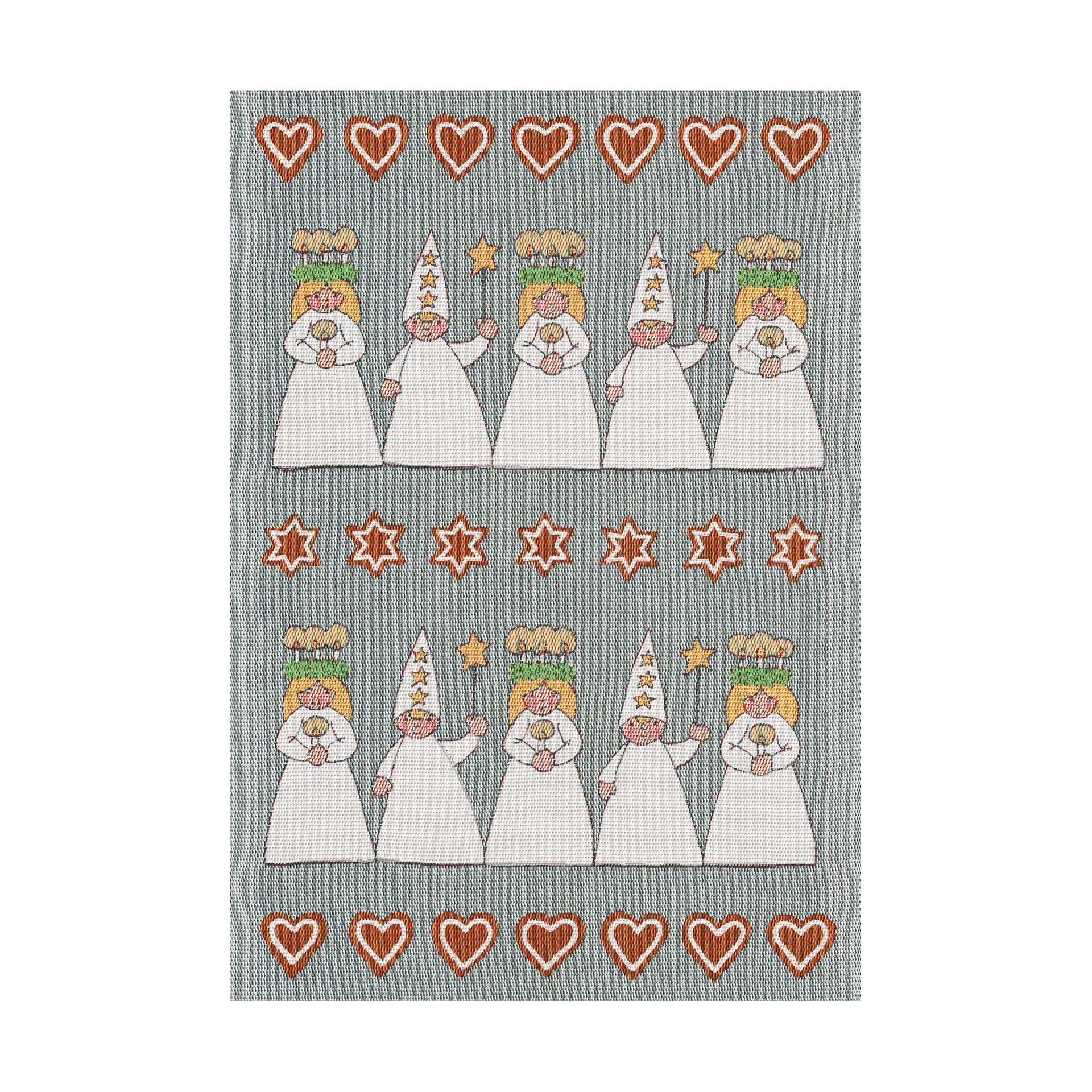 Luciamorgon viskestykke 35x50 cm, Flerfarvet Ekelund Linneväveri