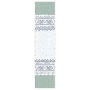 Marius bordløber 35x140 cm - Grøn/Blå - Ekelund Linneväveri