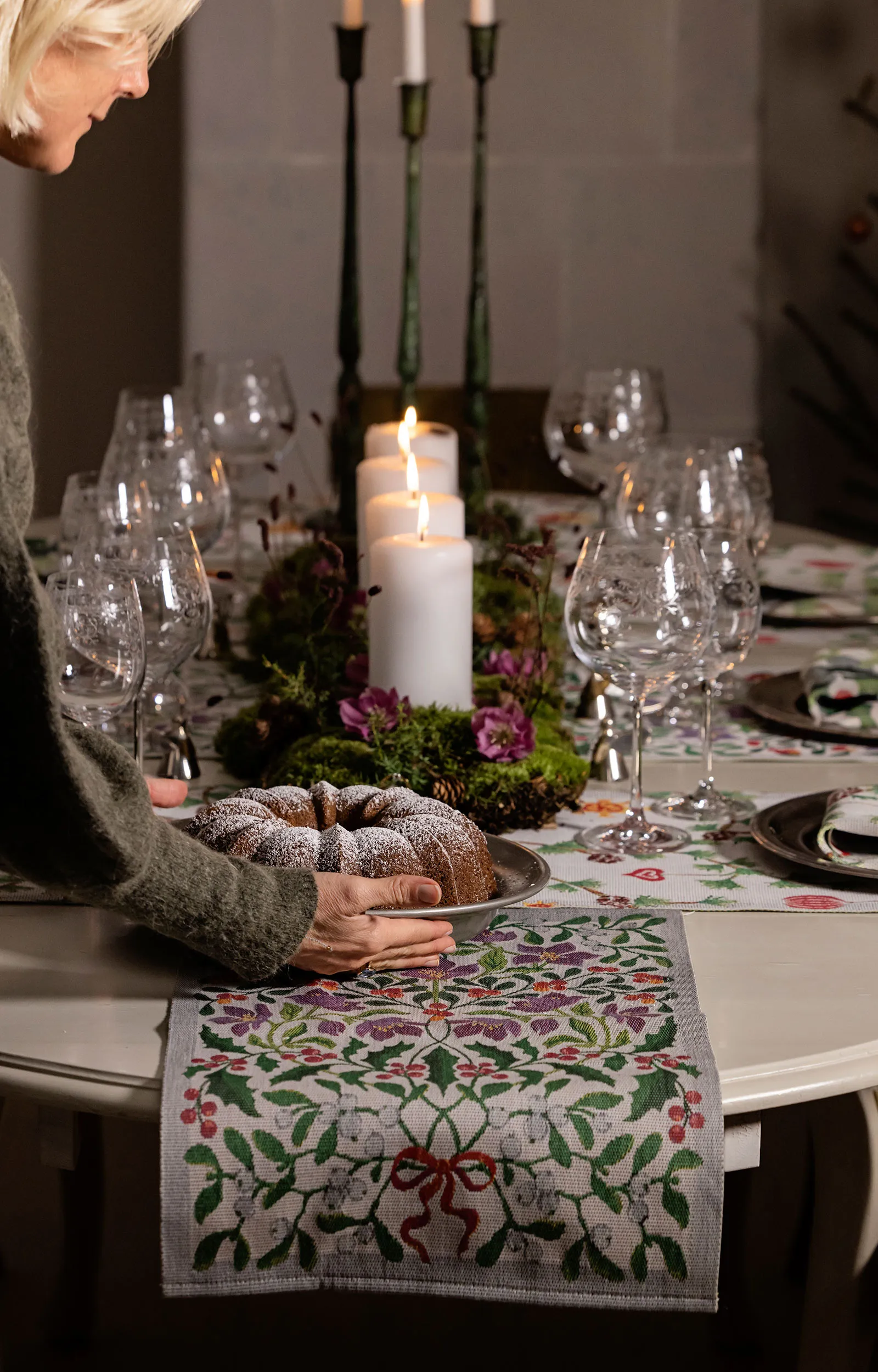 Mistelkvist viskestykke 35x50 cm, Flerfarvet Ekelund Linneväveri