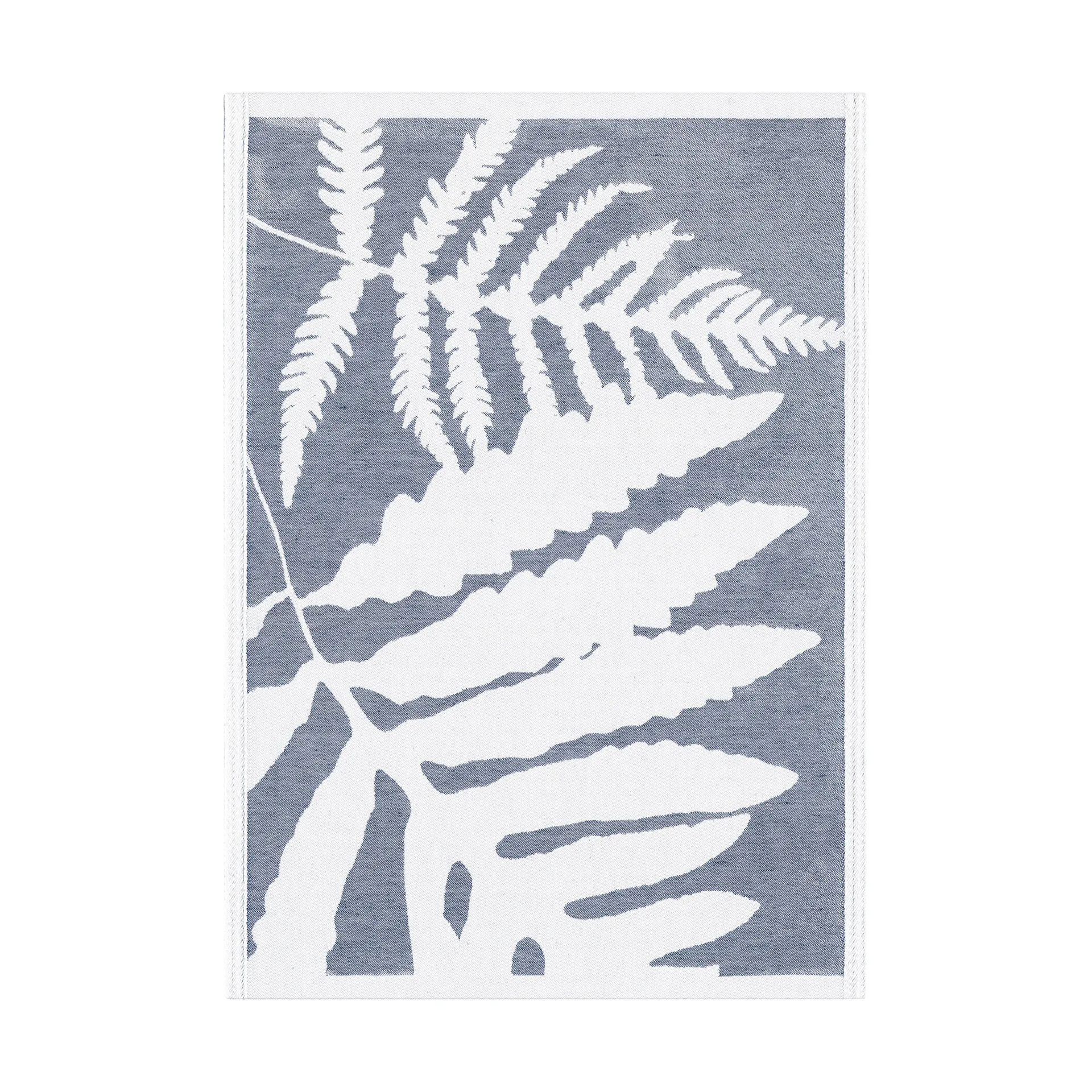 Ormbunkar viskestykke 50x70 cm, Blå-hvid Ekelund Linneväveri