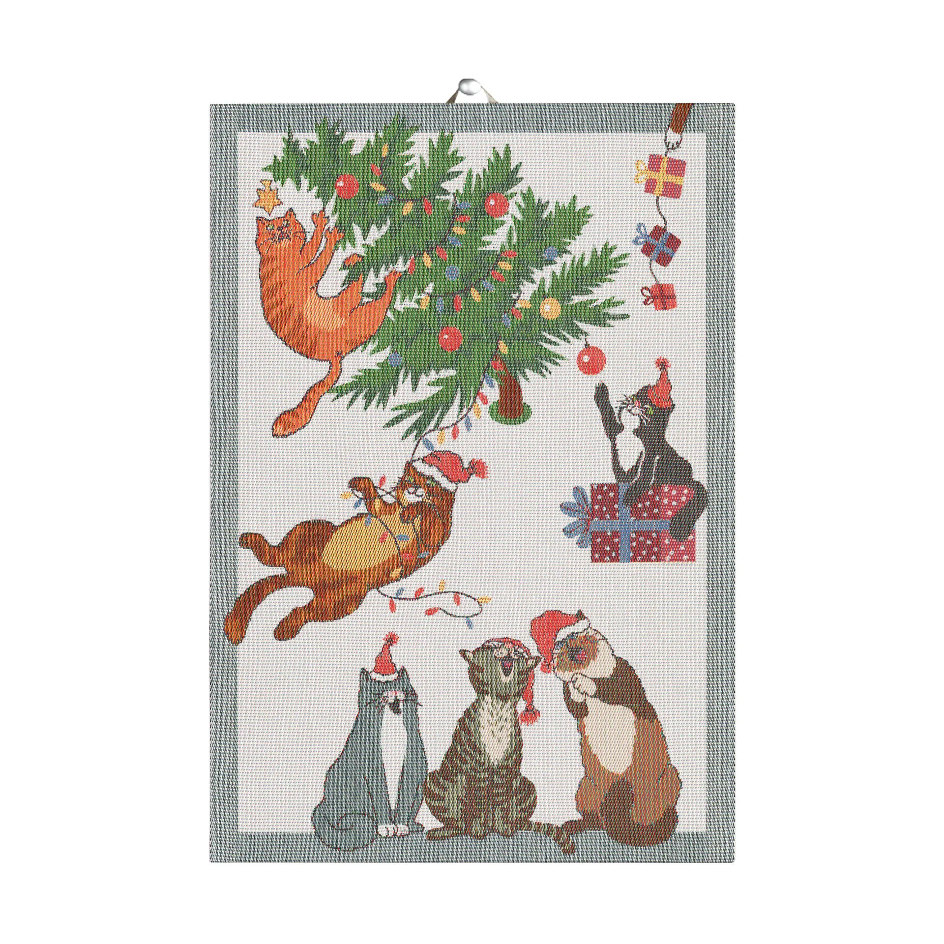 Purr-fect Christmas viskestykke 35x50 cm, Multi Ekelund Linneväveri