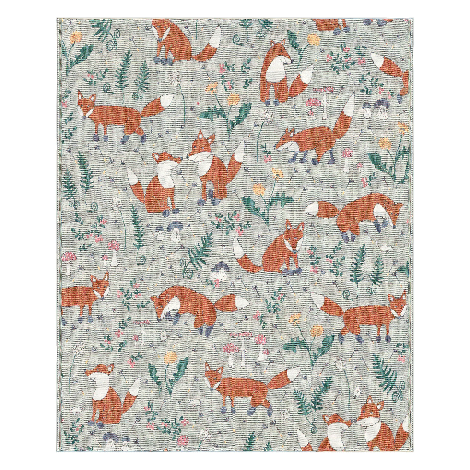 Rävar bomuldstæppe 140x170 cm, Multi Ekelund Linneväveri