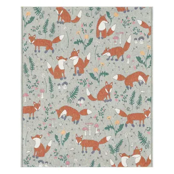 Rävar bomuldstæppe 140x170 cm - Multi - Ekelund Linneväveri