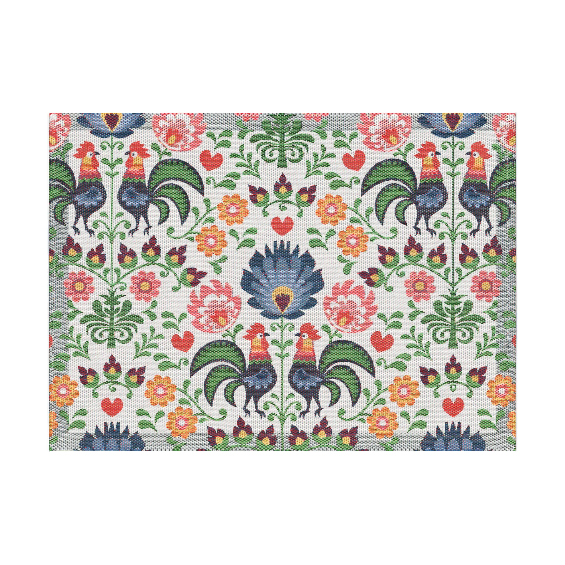Rooster dækkeserviet 35x48 cm, Multi Ekelund Linneväveri