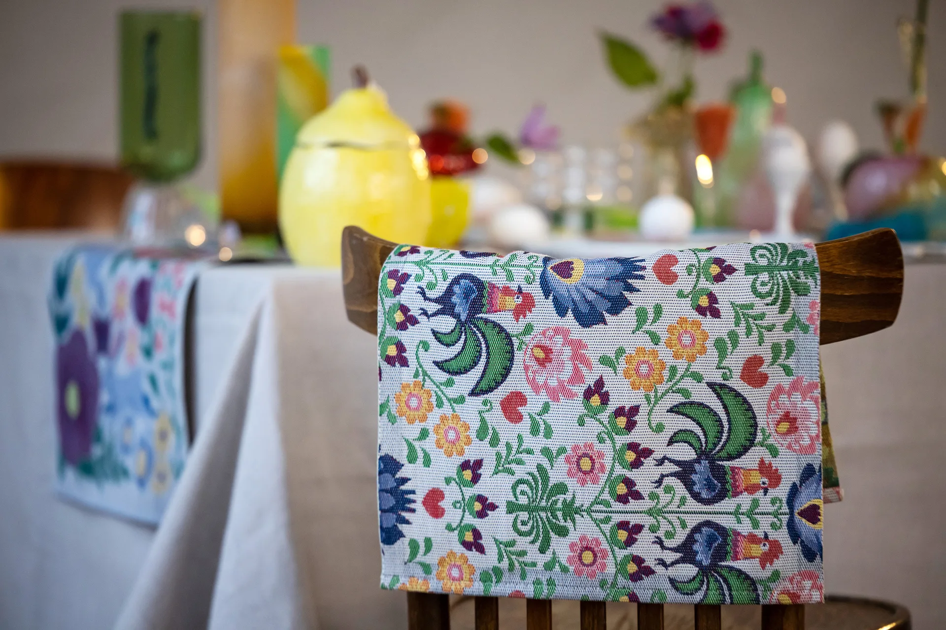 Rooster dækkeserviet 35x48 cm, Multi Ekelund Linneväveri