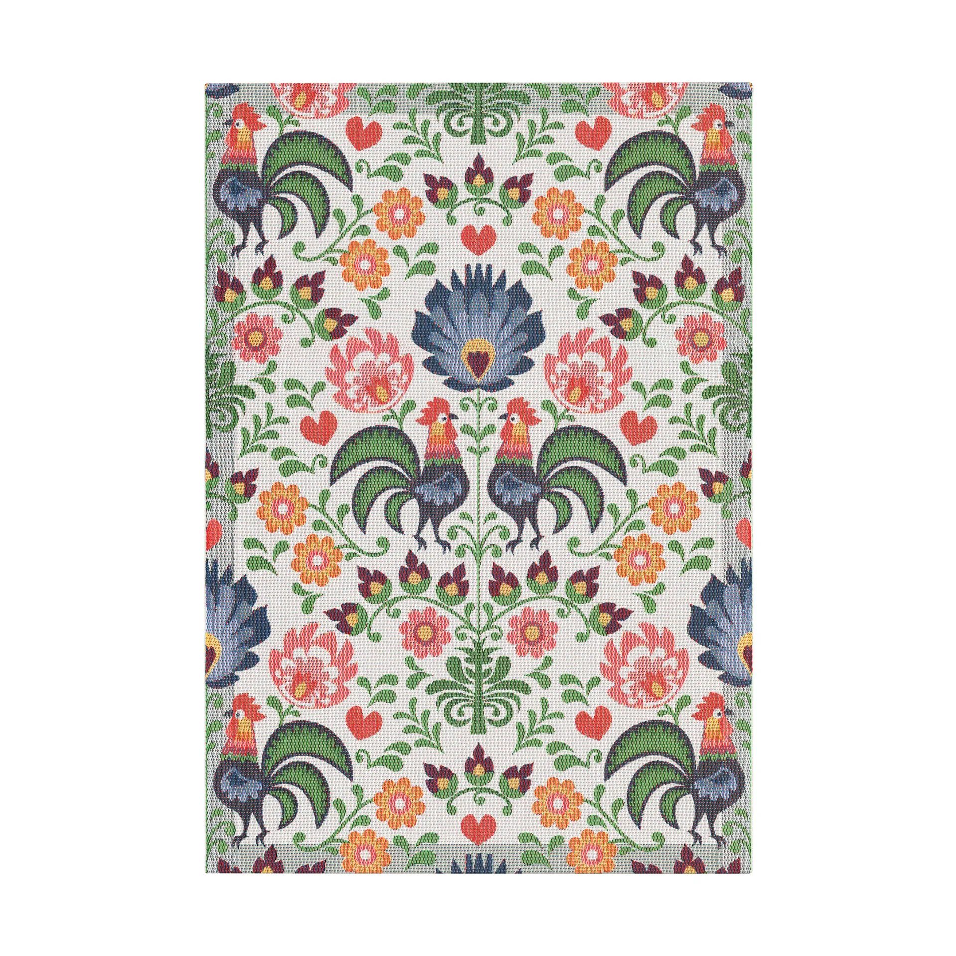 Rooster viskestykke 35x50 cm, Multi Ekelund Linneväveri