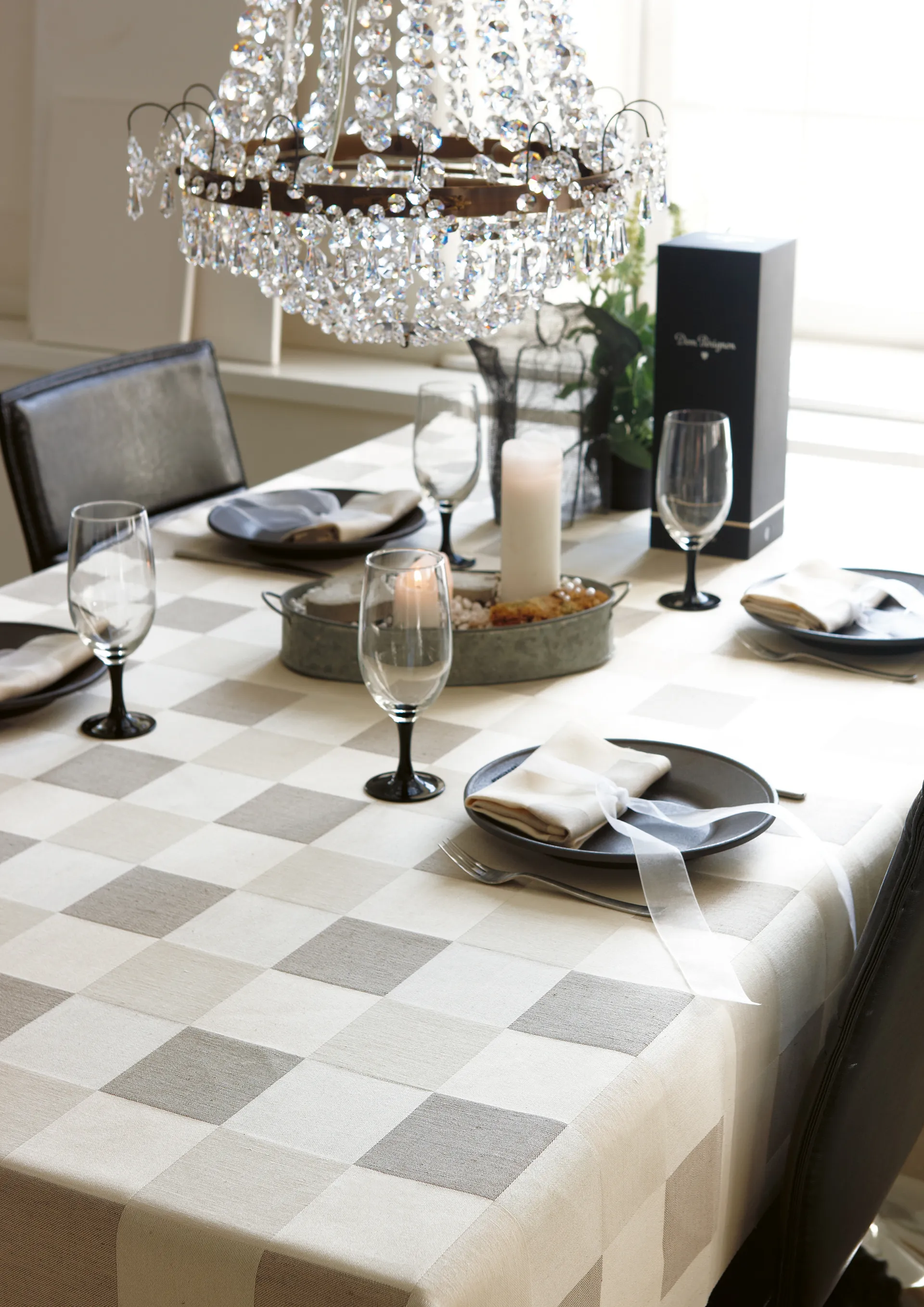 Schack borddug, 150x350 cm Ekelund Linneväveri