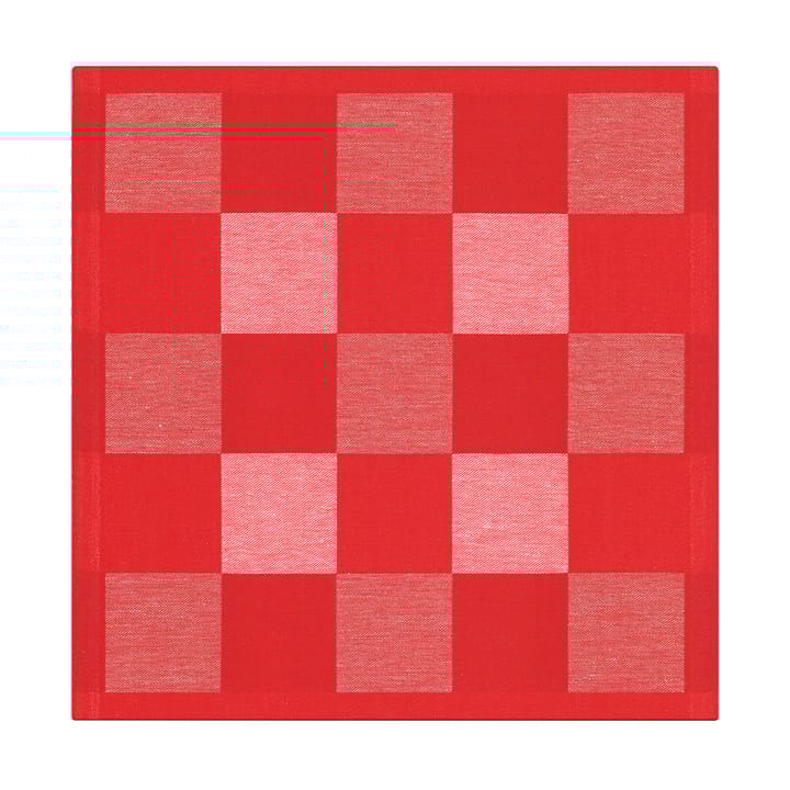 Schack serviet rød - 35x35 cm - Ekelund Linneväveri