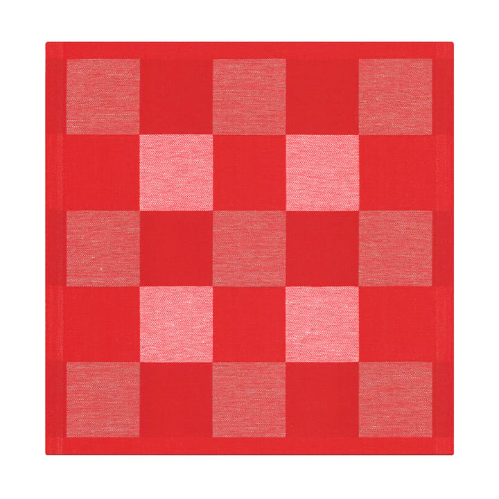 Schack serviet rød - 35x35 cm - Ekelund Linneväveri