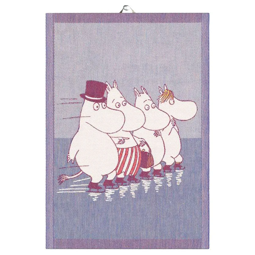 Skating viskestykke 35x50 cm, Blå Ekelund Linneväveri