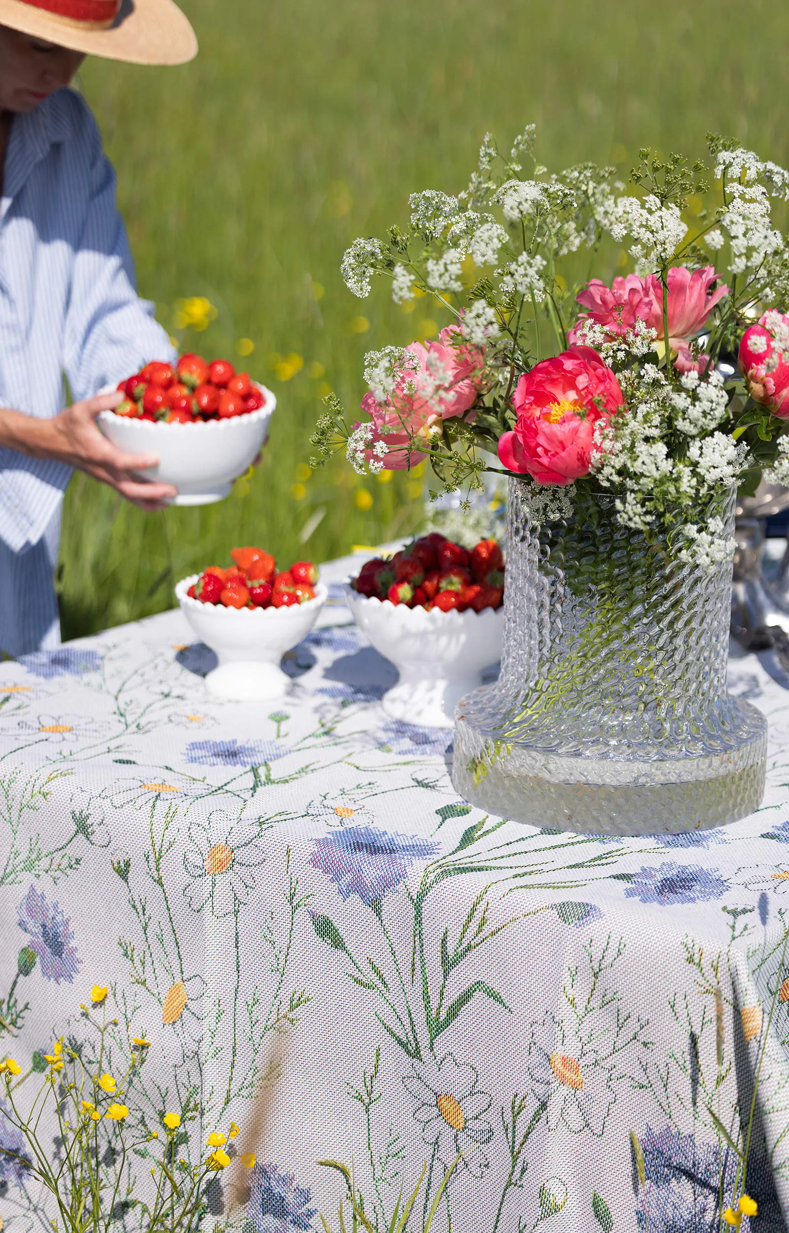 Sommar dækkeserviet 35x48 cm, Flerfarvet Ekelund Linneväveri