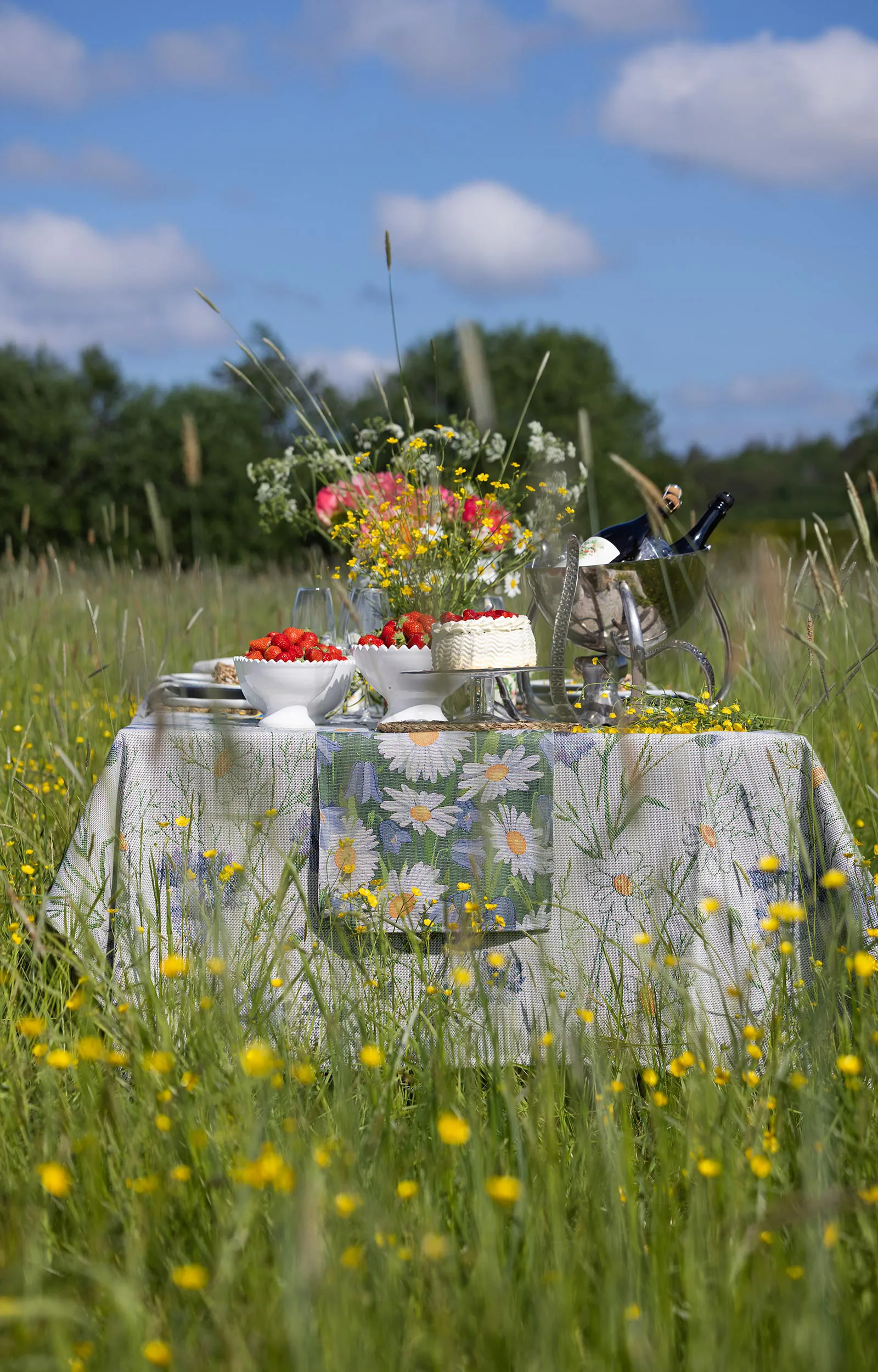 Sommar dækkeserviet 35x48 cm, Flerfarvet Ekelund Linneväveri