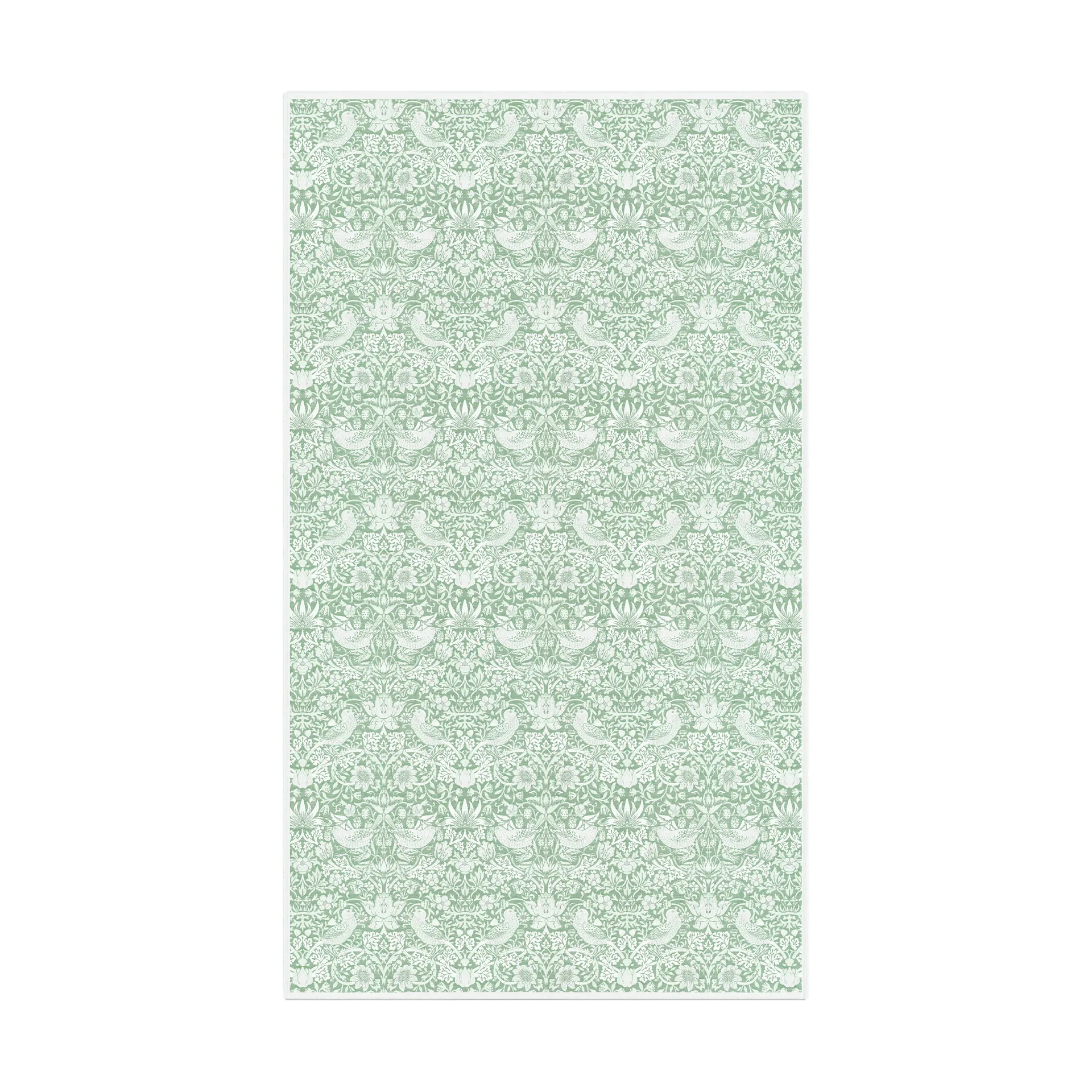 Strawberry Thief dug 150x250 cm, Grøn Ekelund Linneväveri