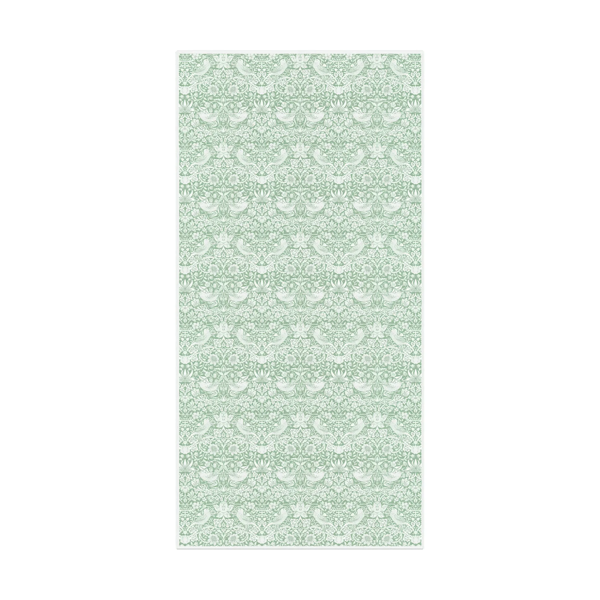 Strawberry Thief dug 150x300 cm, Grøn Ekelund Linneväveri