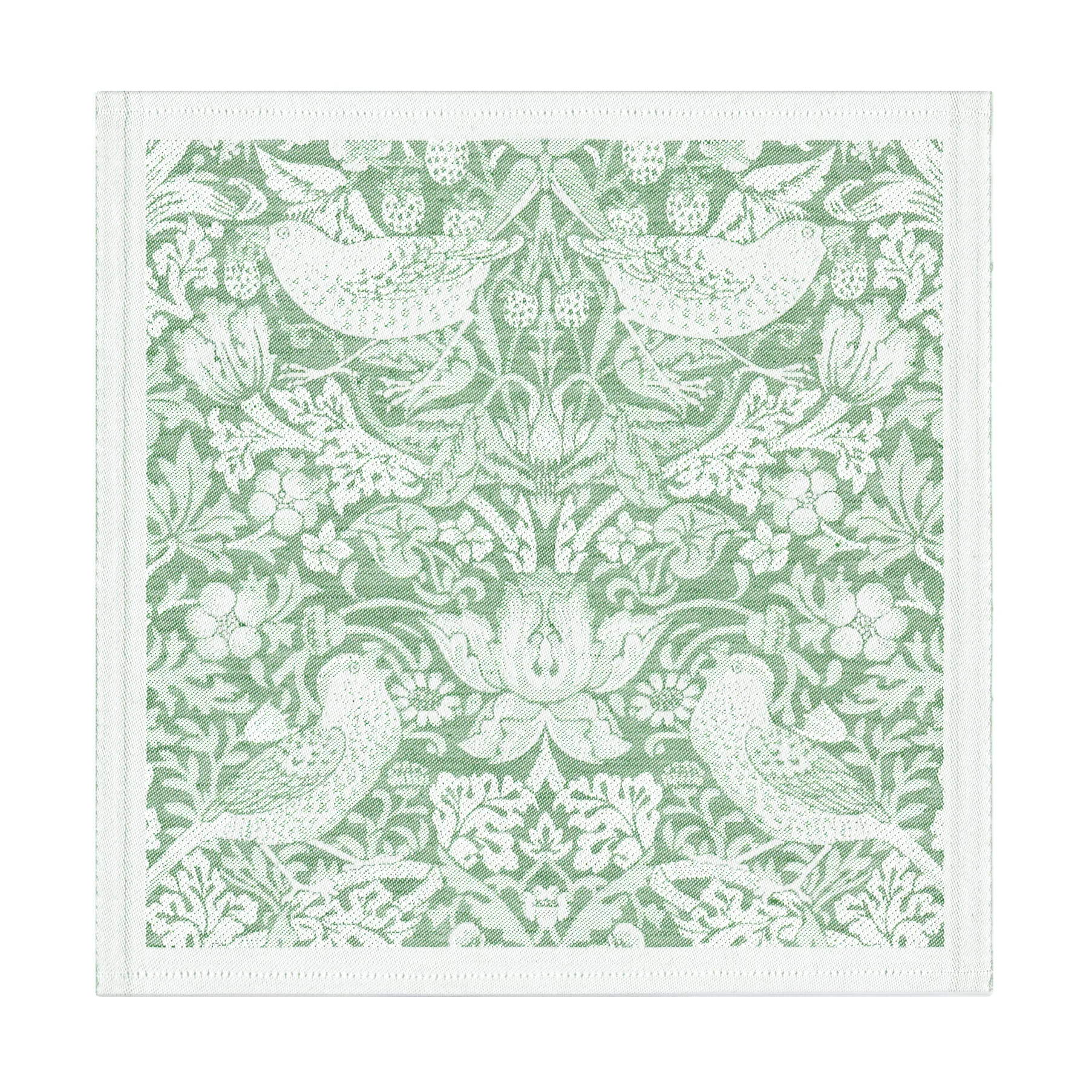 Strawberry Thief stofserviet 35x35 cm, Grøn Ekelund Linneväveri