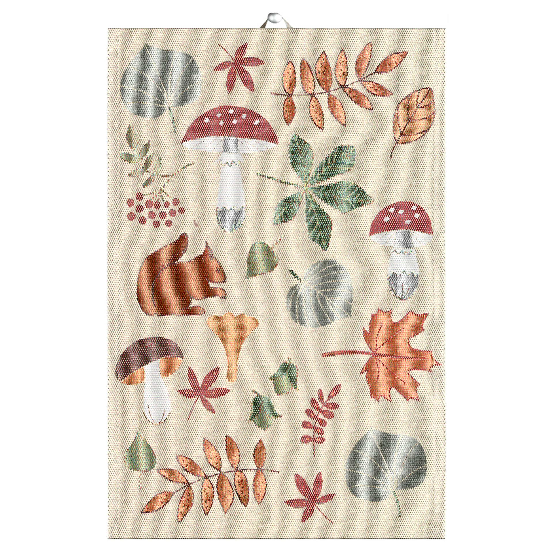 Svamplöv viskestykke 40x60 cm, Multi Ekelund Linneväveri