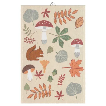 Svamplöv viskestykke 40x60 cm - Multi - Ekelund Linneväveri