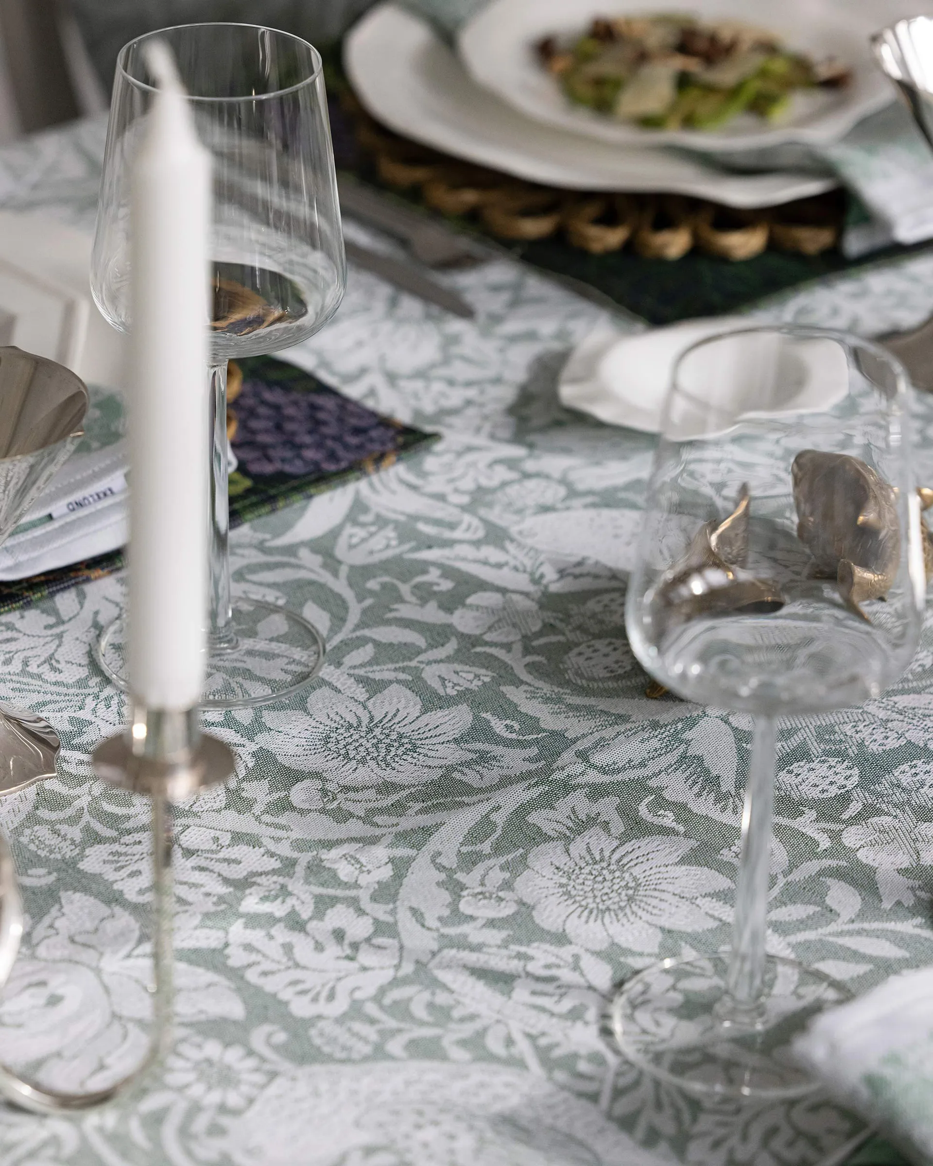 Tomtemöte dækkeserviet 35x48 cm, Flerfarvet Ekelund Linneväveri