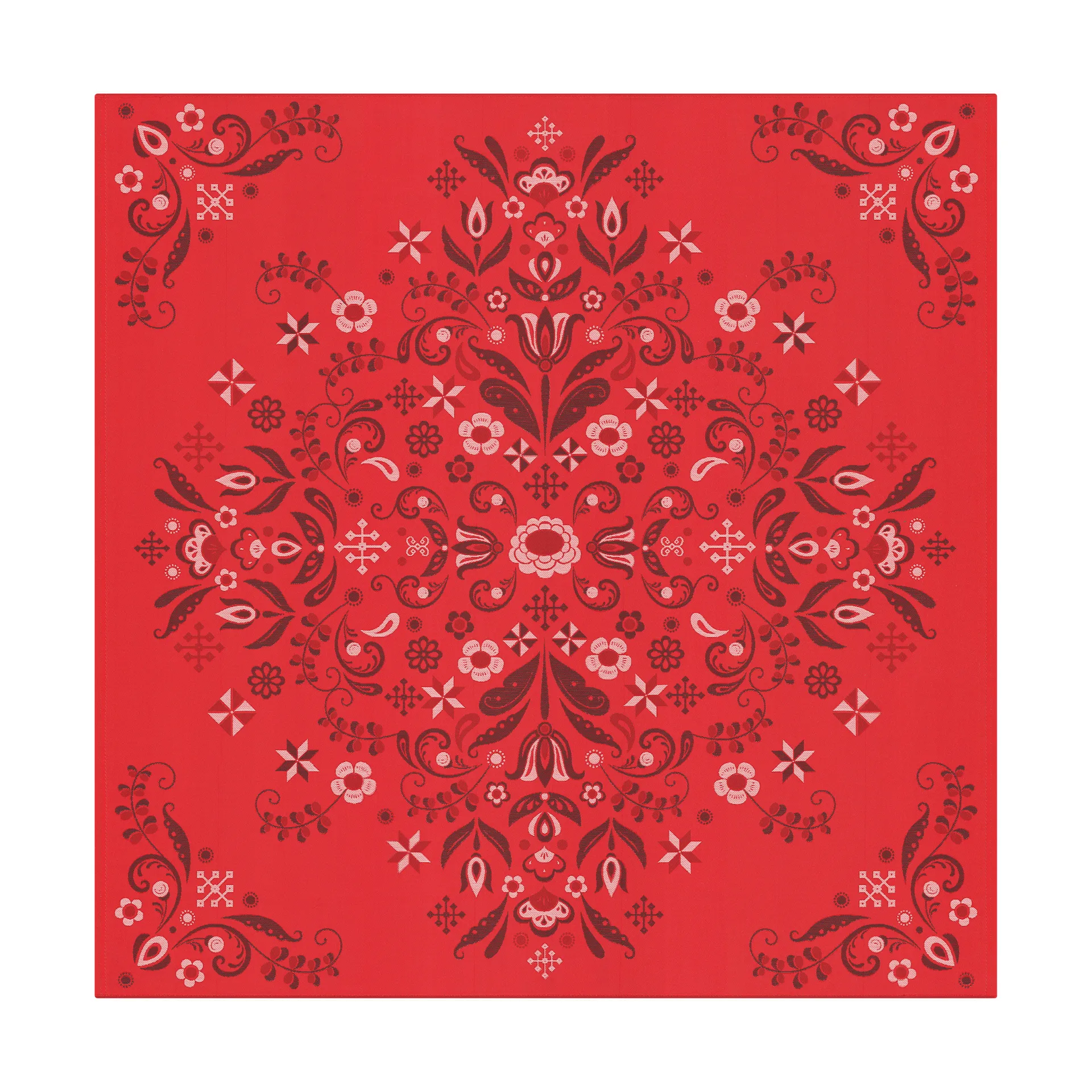 Torplyckan borddug 145x145 cm, Rød Ekelund Linneväveri