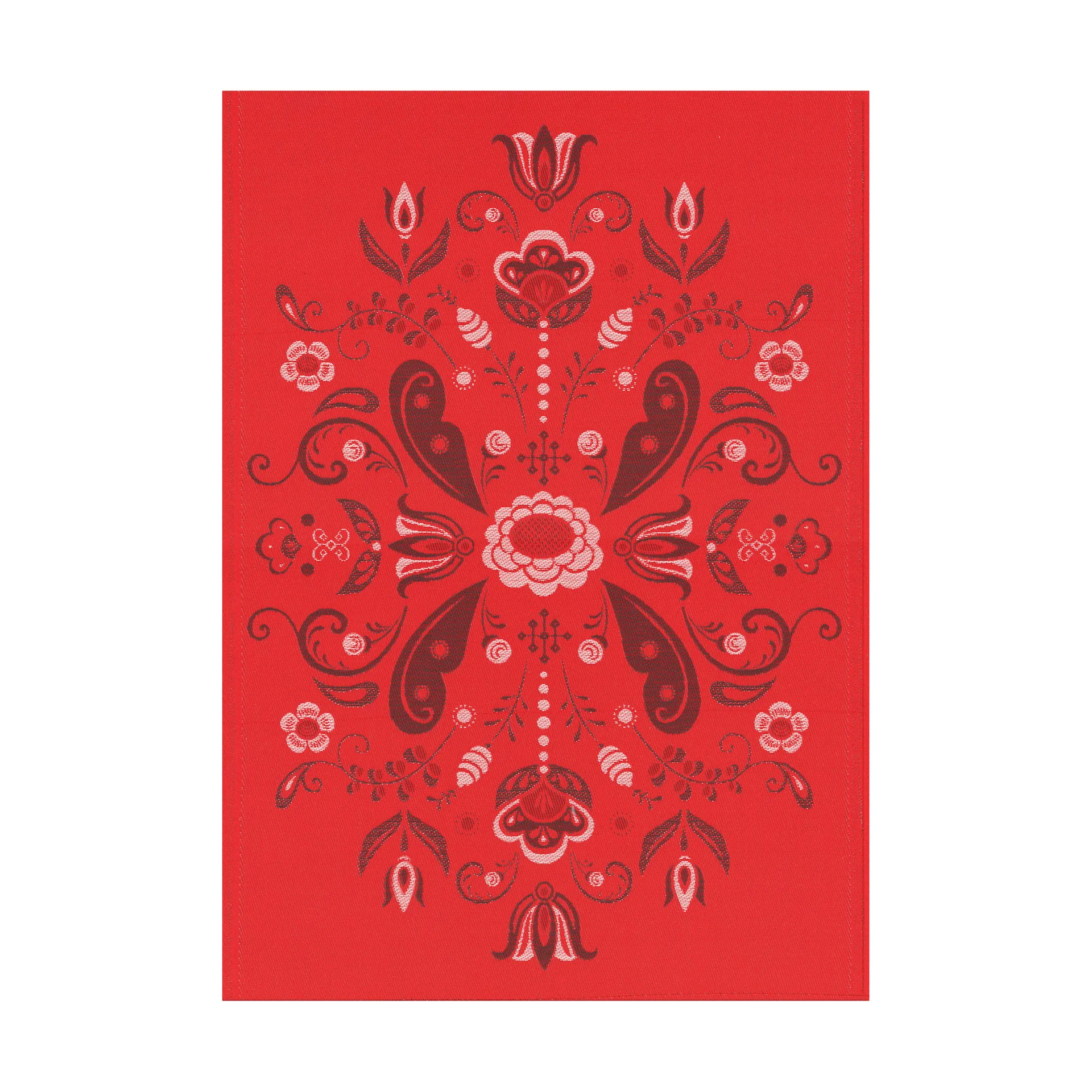 Torplyckan viskestykke 35x50 cm, Rød Ekelund Linneväveri