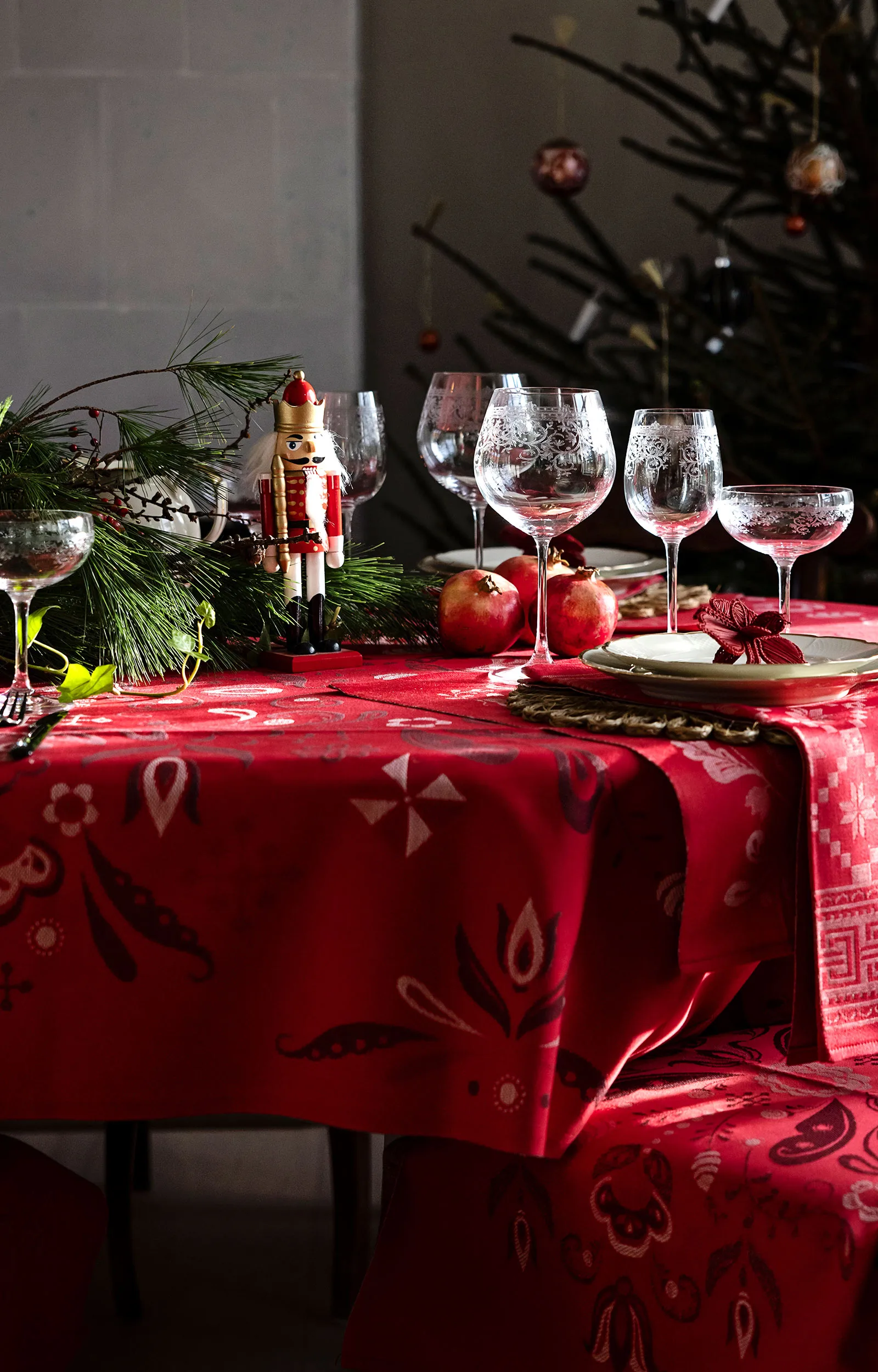 Torplyckan viskestykke 48x70 cm, Rød Ekelund Linneväveri