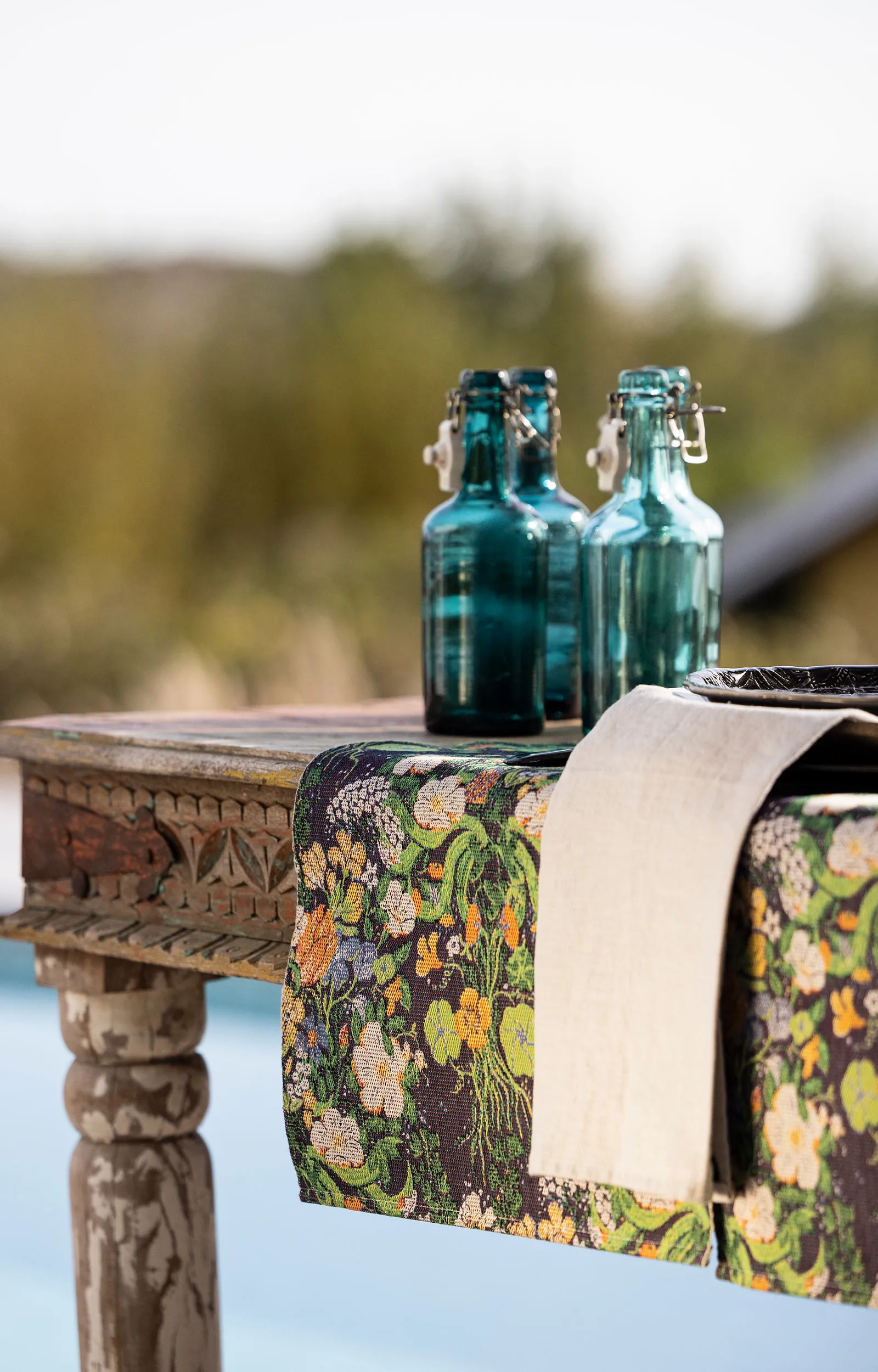 Vägrenen viskestykke 35x50 cm, Flerfarvet Ekelund Linneväveri