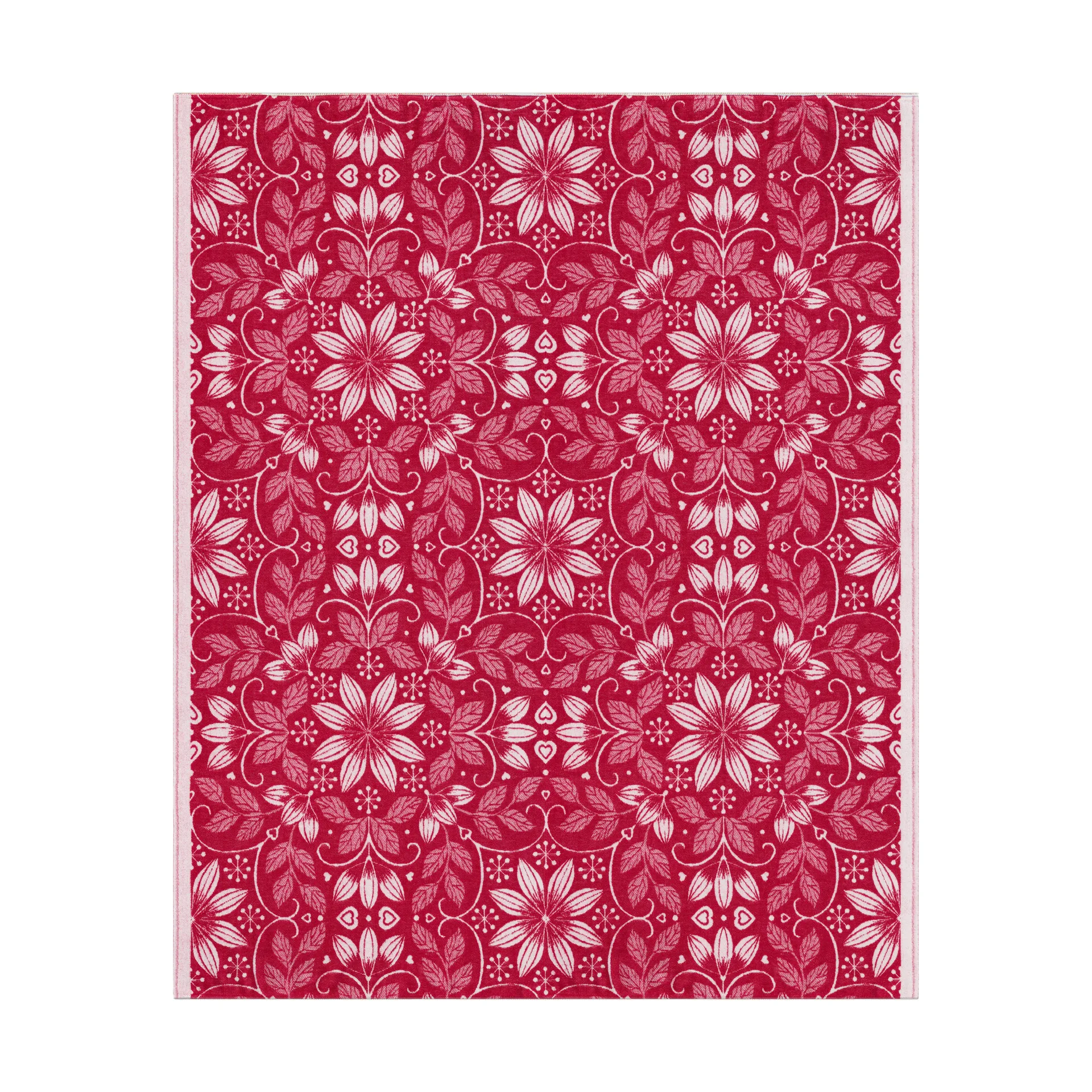 Värme bomuldsplaid 140x170 cm, Rød Ekelund Linneväveri