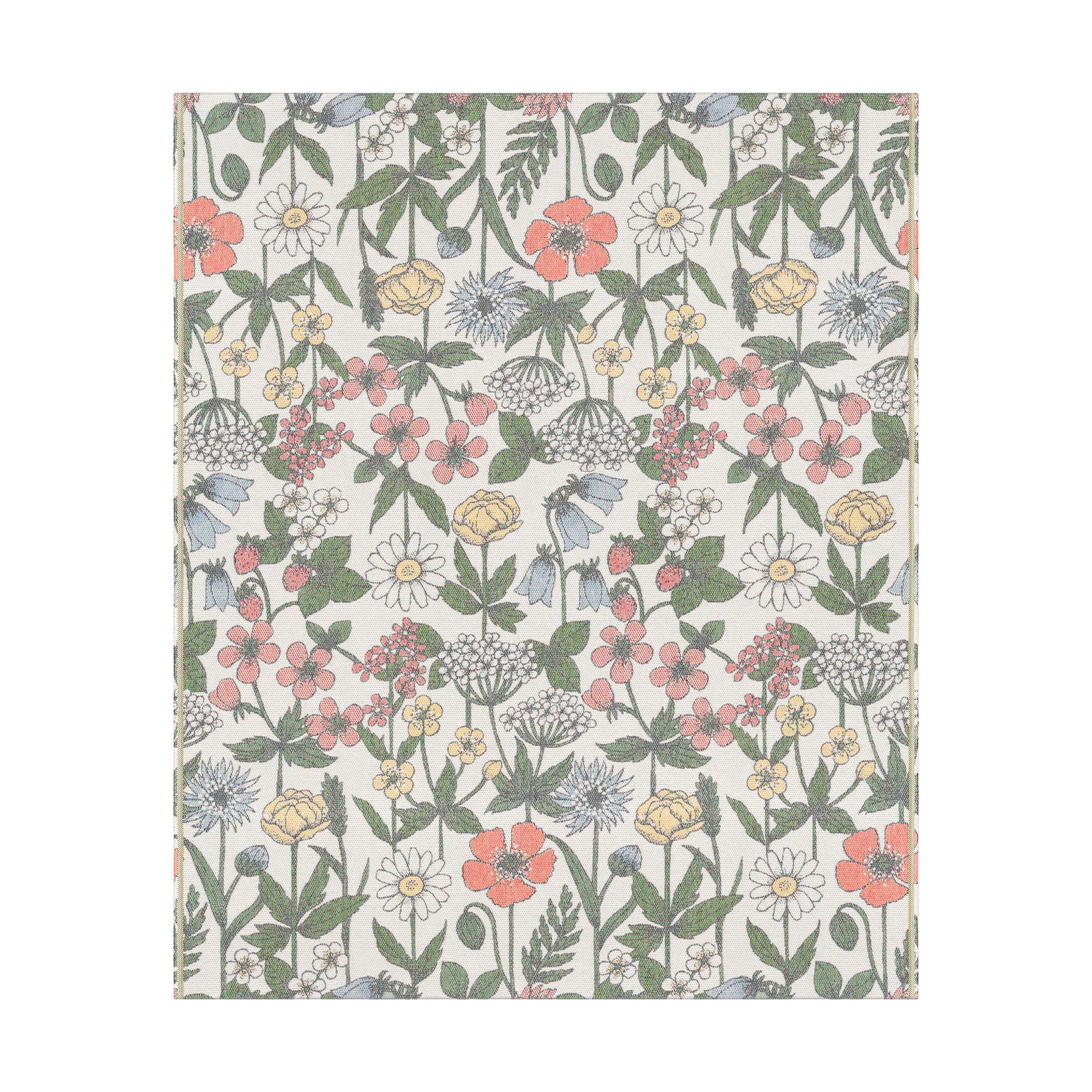 Vildblommor bomuldsplaid 140x170 cm, Flerfarvet Ekelund Linneväveri