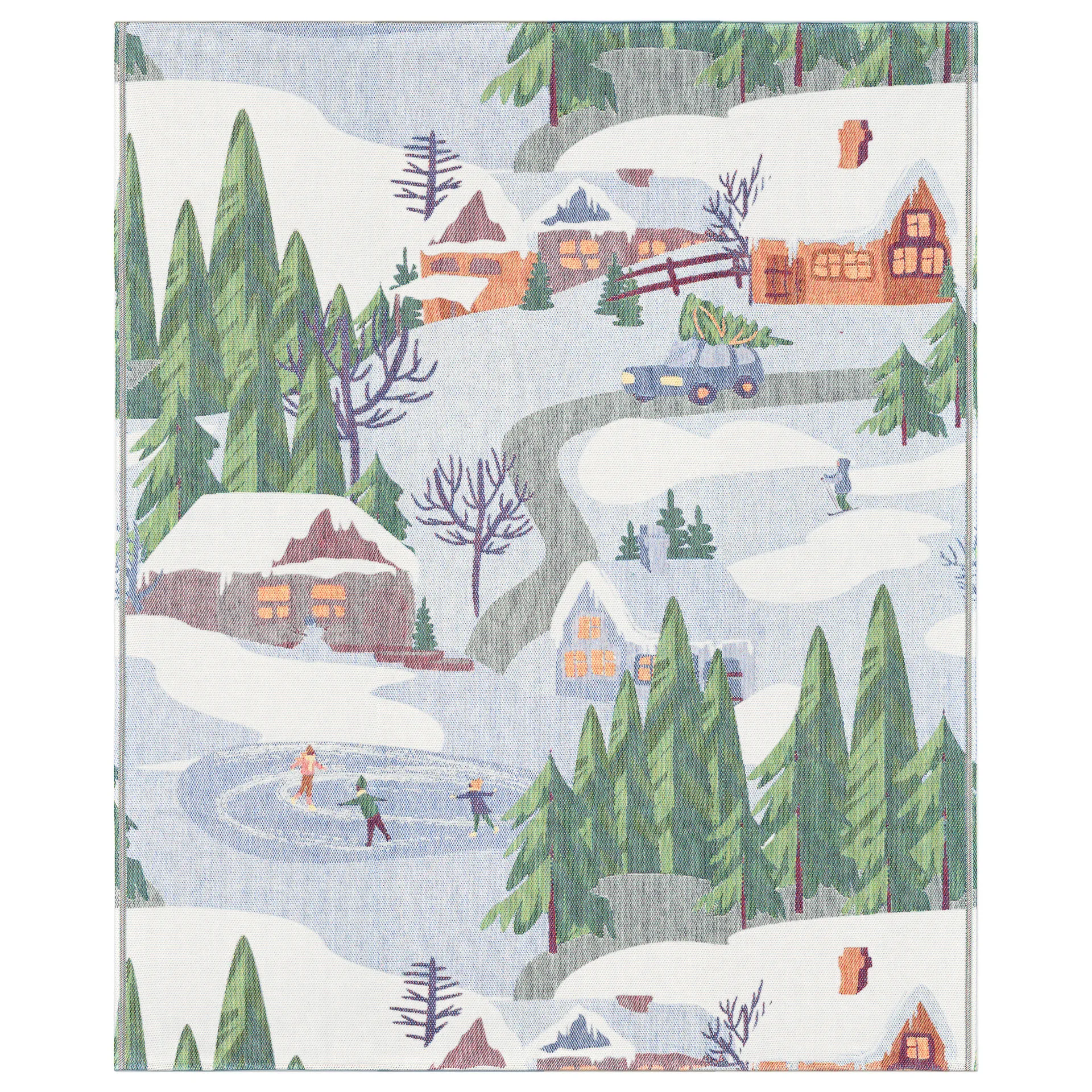 Vinterliv tæppe 140x170 cm, Multi Ekelund Linneväveri
