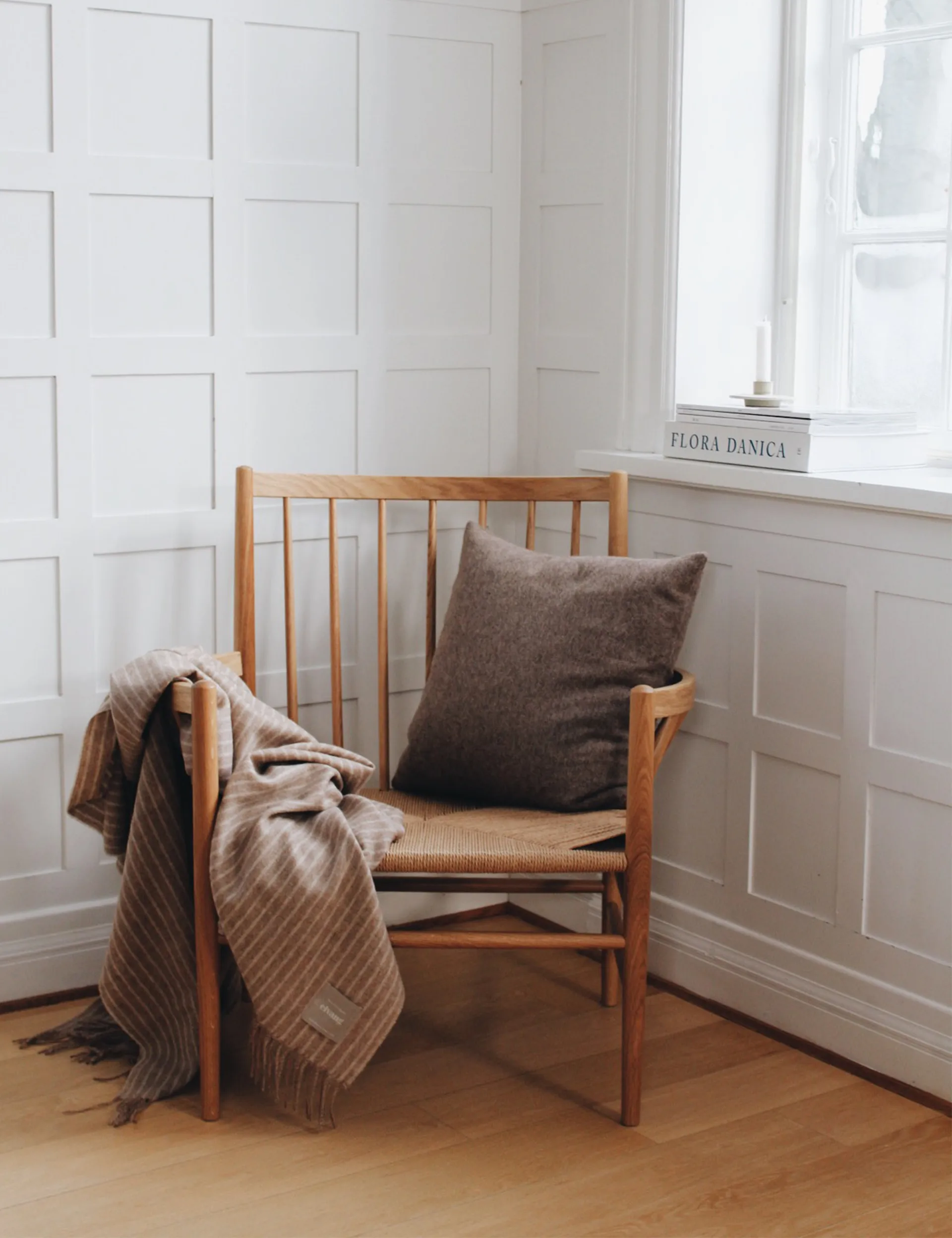 Stripes uldplaid 130x200 cm, Camel Elvang Denmark