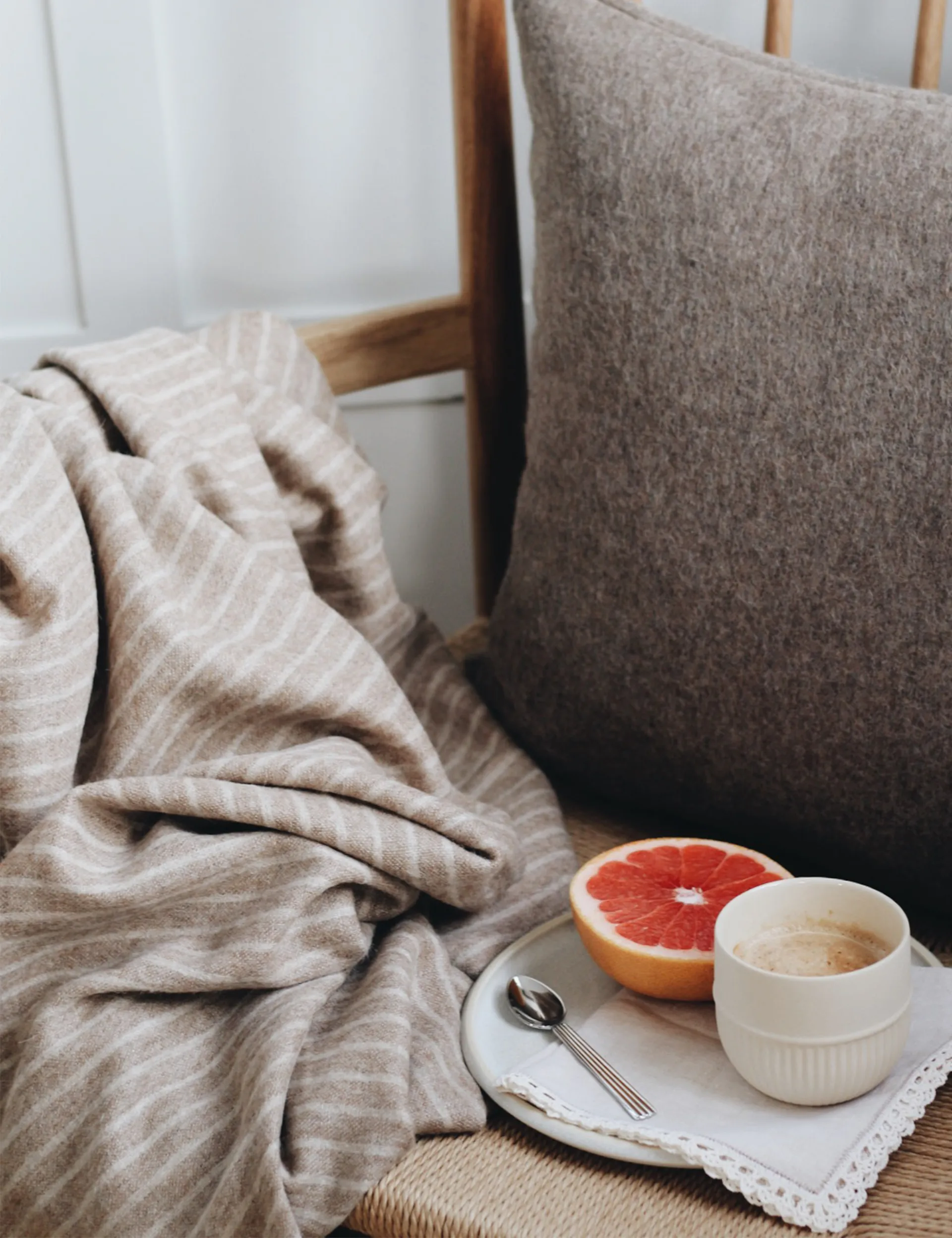 Stripes uldplaid 130x200 cm, Camel Elvang Denmark