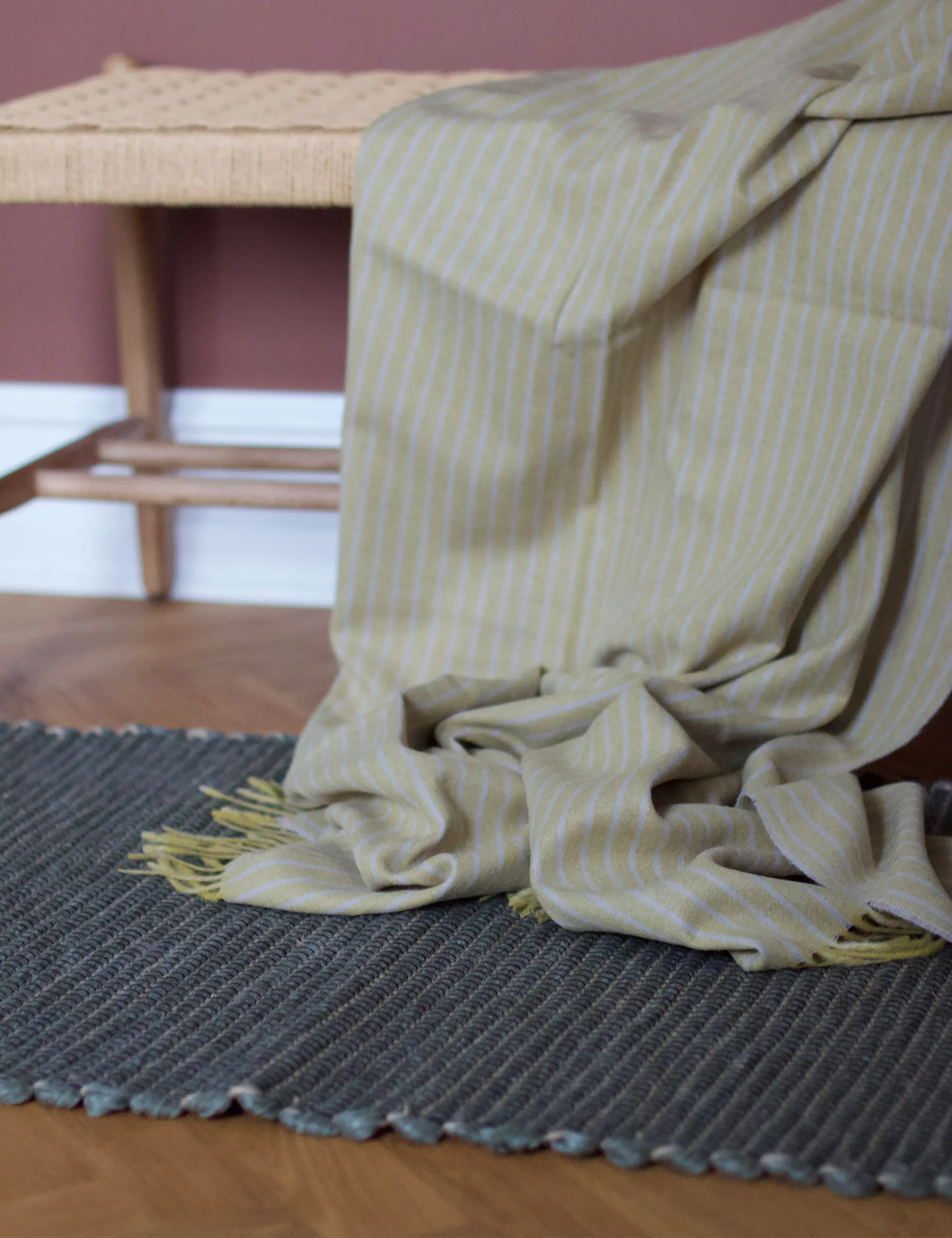 Stripes uldplaid 130x200 cm, Light yellow Elvang Denmark