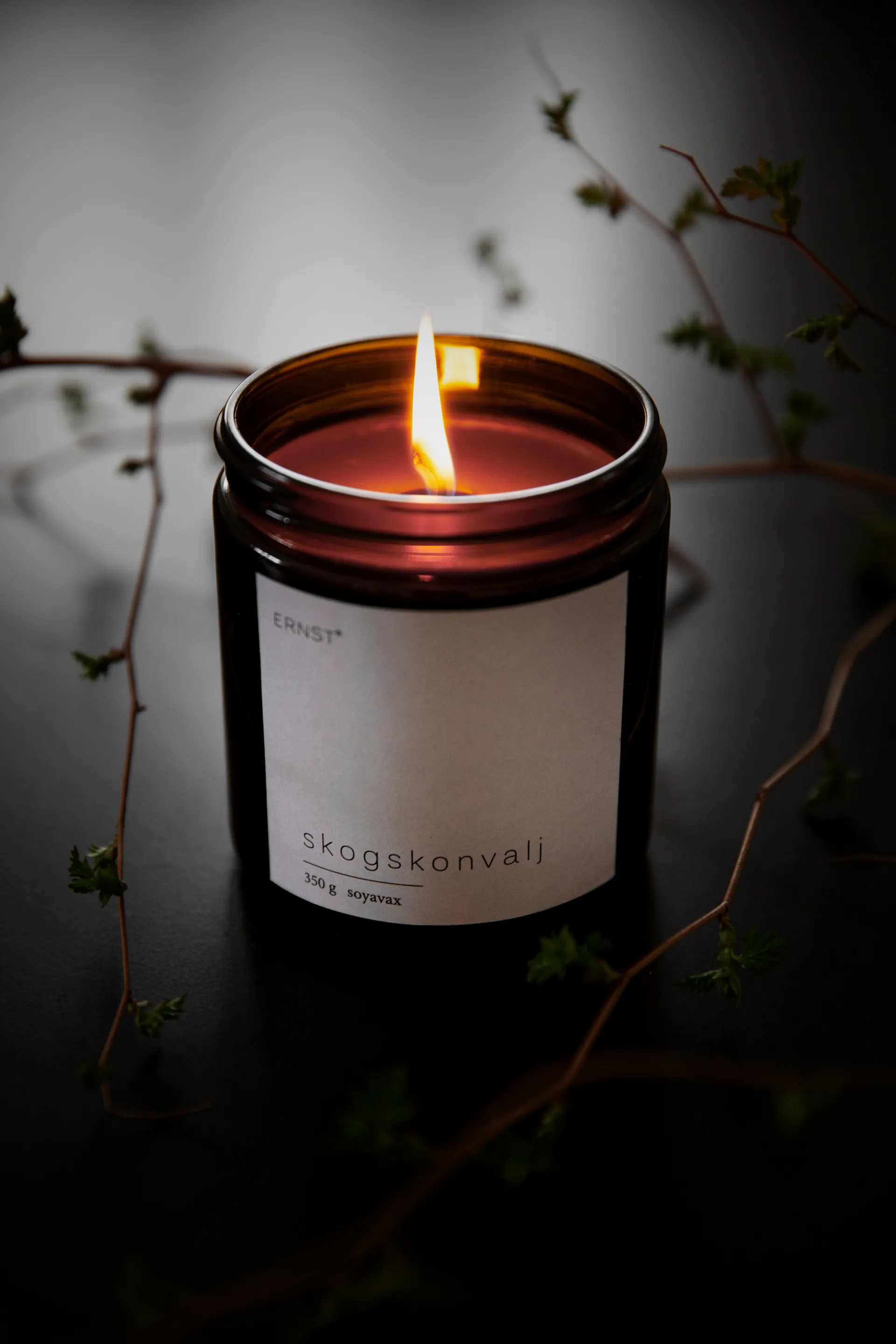 Ernst duftlys i glas med låg Ø7,2 cm, Skov-kohvede ERNST