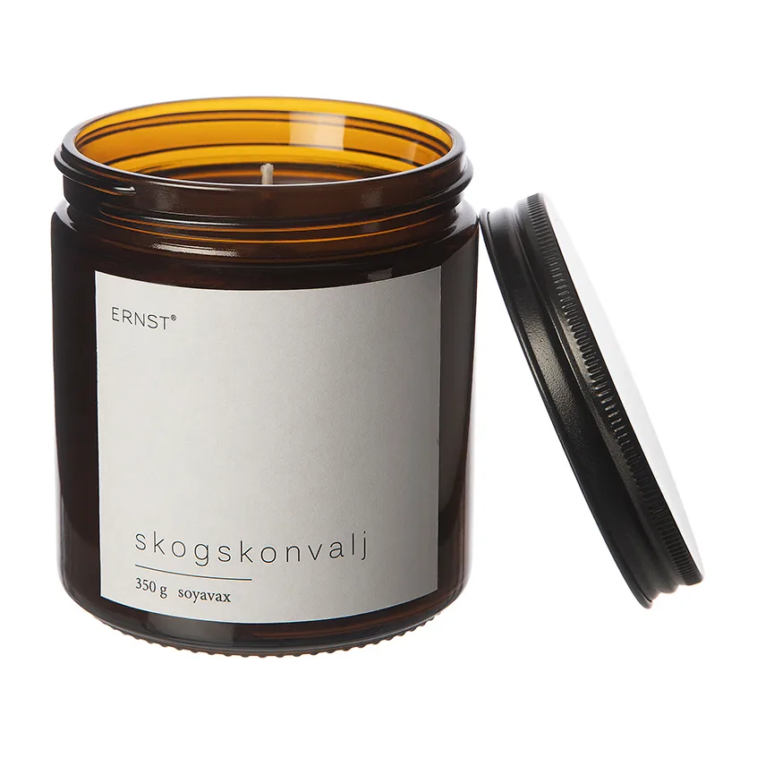 Ernst duftlys i glas med låg Ø9 cm, Skov-kohvede ERNST