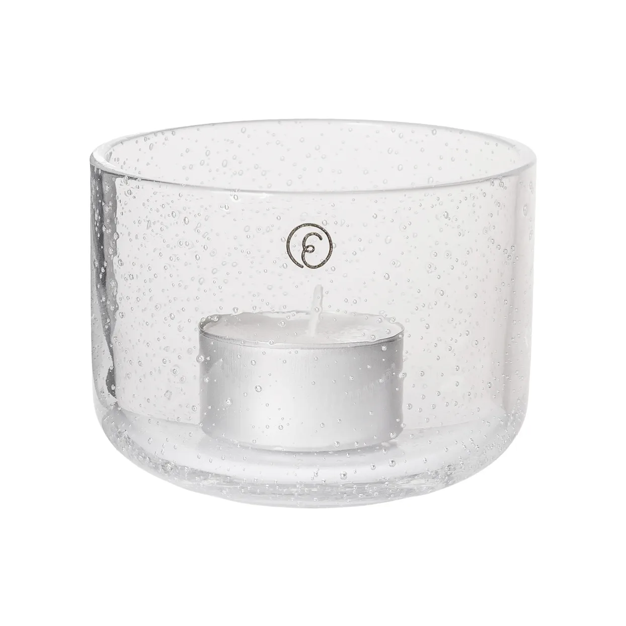 Ernst fyrfadsstage i glas, Ø8x6 cm ERNST