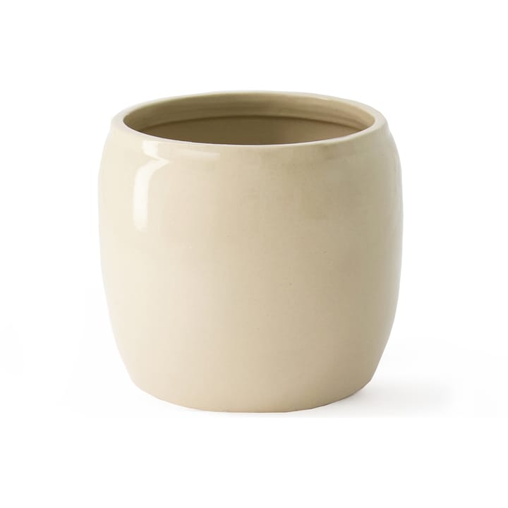 Ernst glaseret urtepotteskjuler Ø17,5 cm - Beige - ERNST
