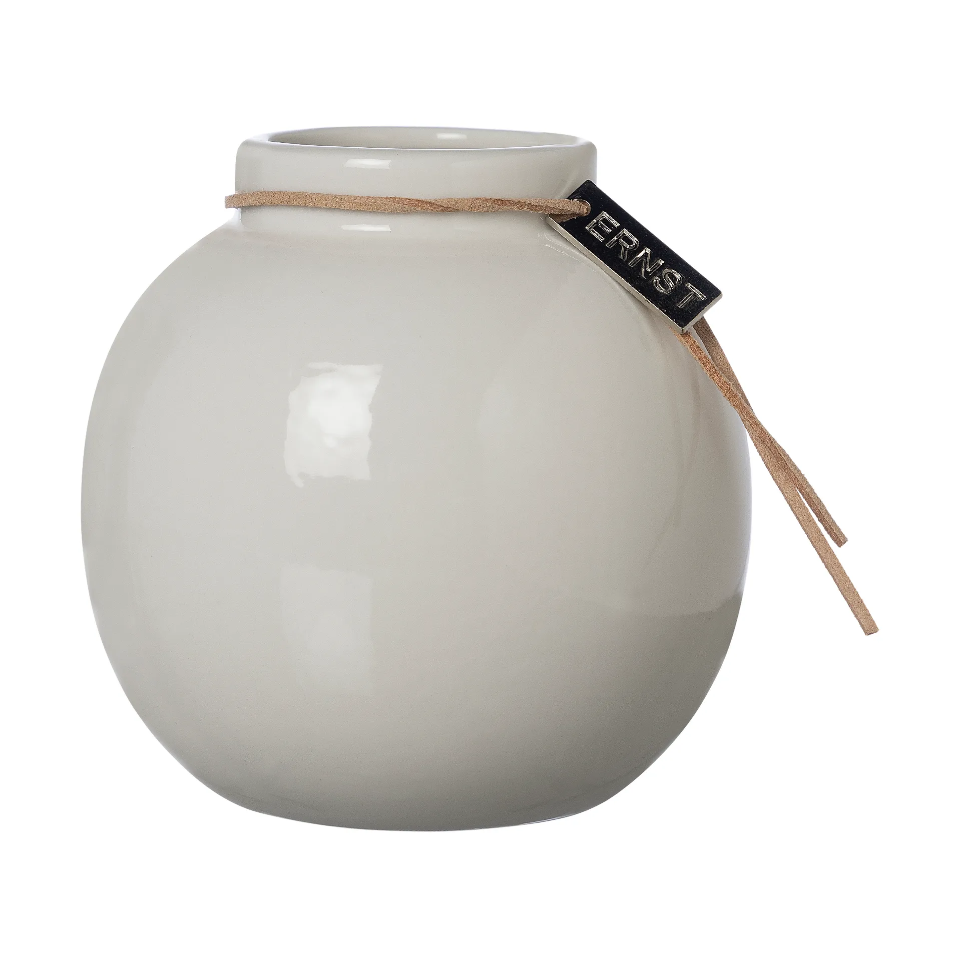 Ernst glaseret vase hvid, Ø10 cm ERNST