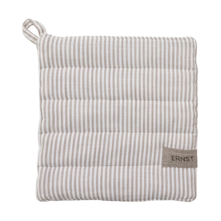 Ernst grydelap stribet 23x25 cm - Beige-hvid stribe - ERNST