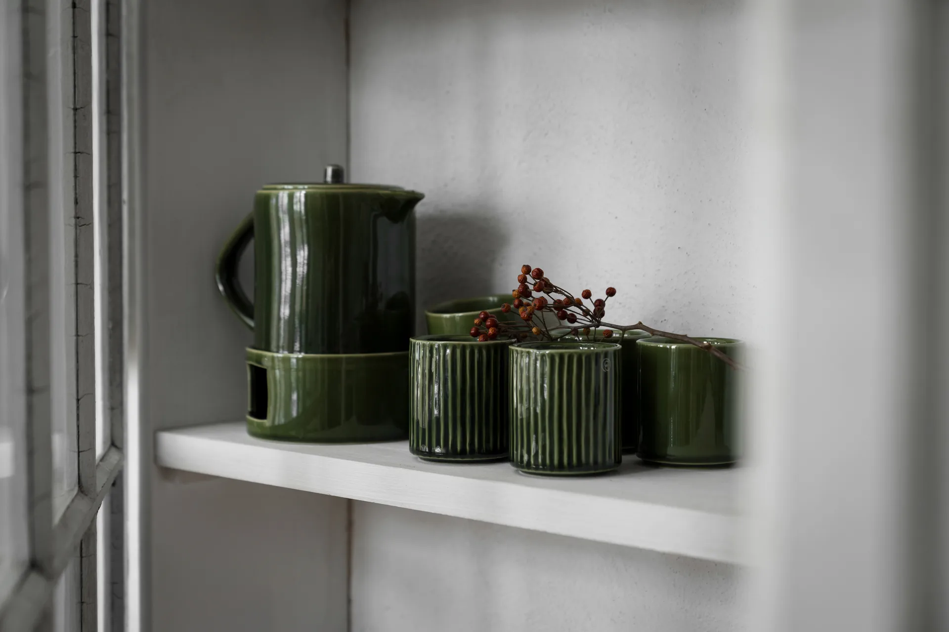 Ernst krus uden hank rillet 19 cl, Grøn ERNST